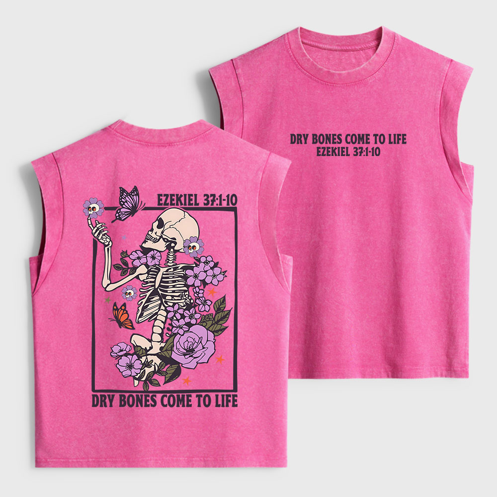 Dry Bones Come To Life Christian Women's Washed Tank Top