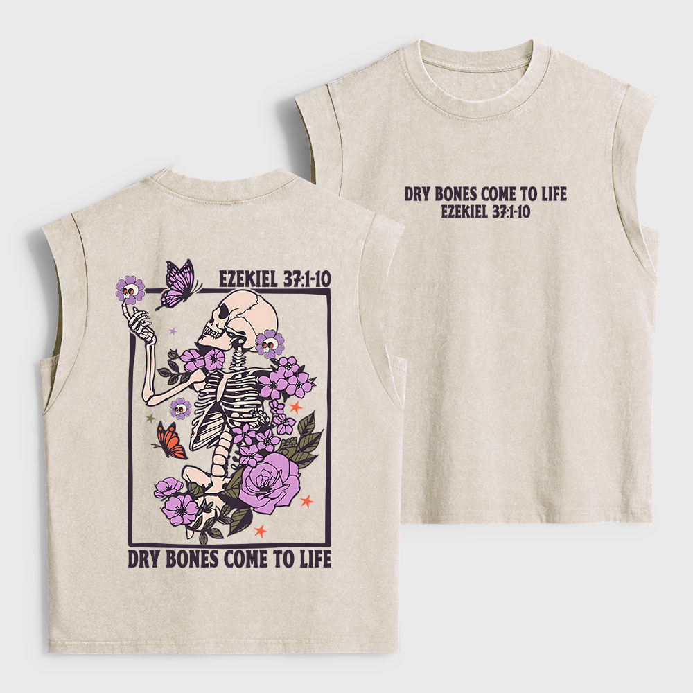 Dry Bones Come To Life Christian Women's Washed Tank Top