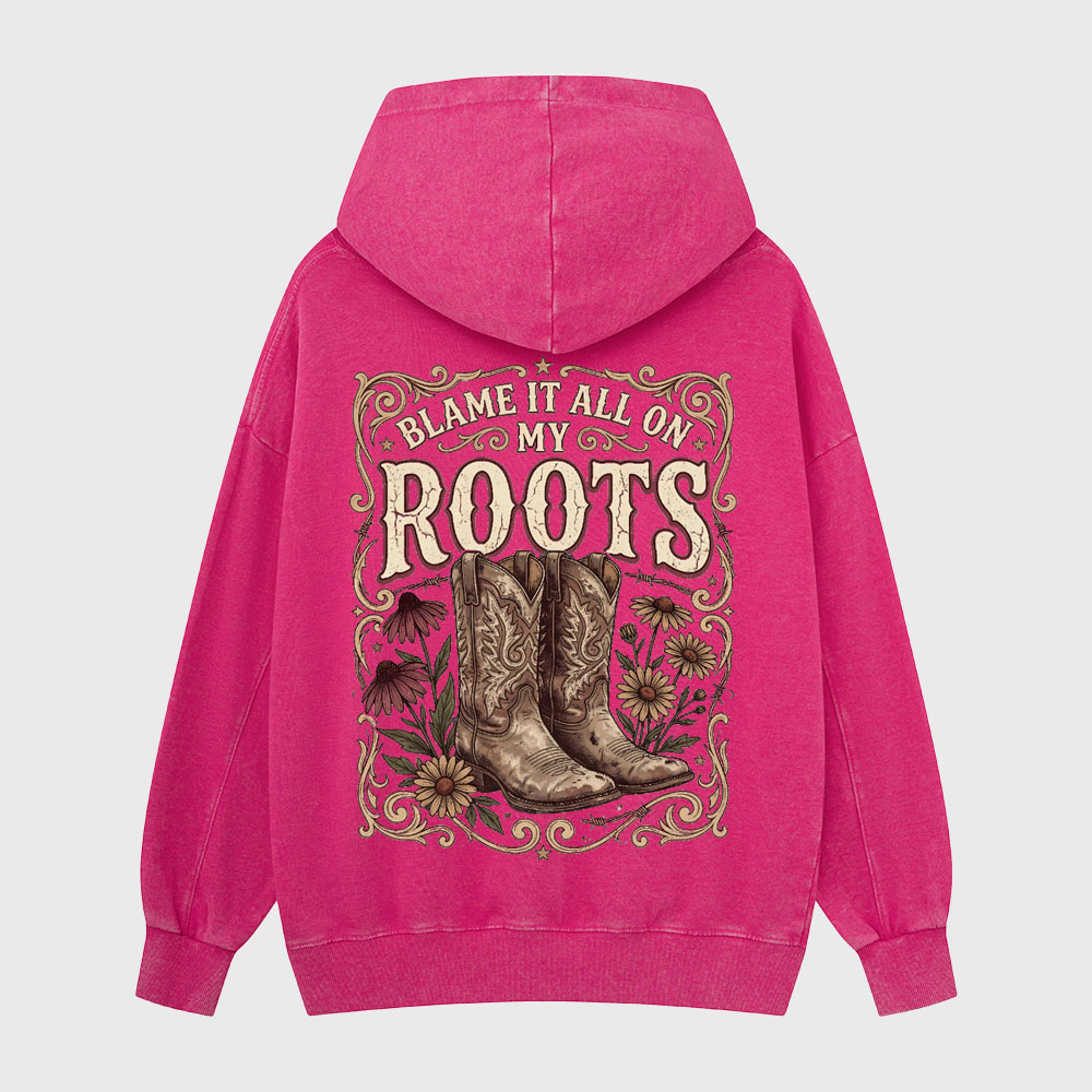 Blame It All On My Roots Christian Washed Hoodie