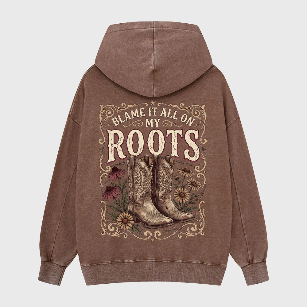 Blame It All On My Roots Christian Washed Hoodie