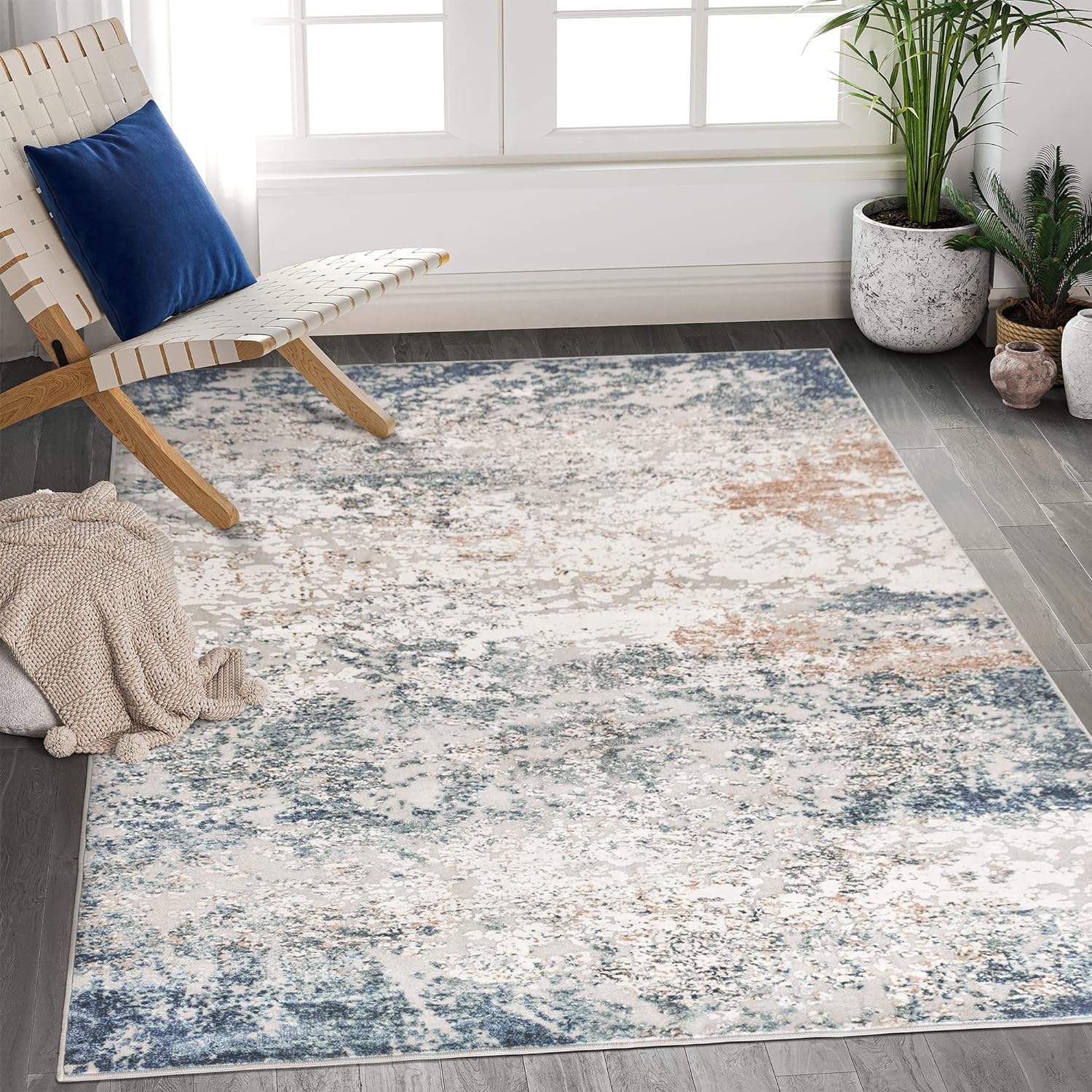 Modern minimalist design rug, small bedroom rug, 3D rug