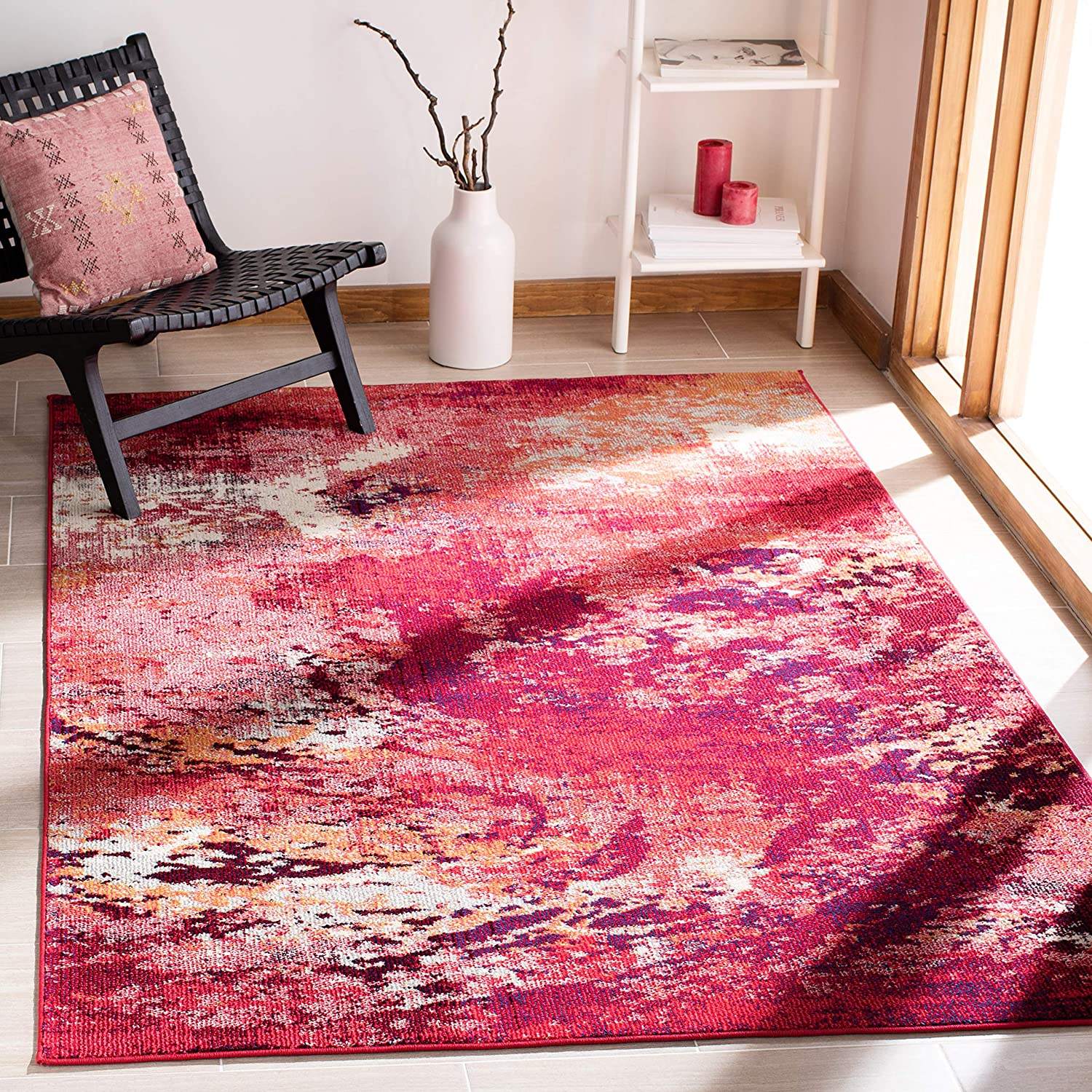 Modern minimalist design rug, small bedroom rug, 3D rug