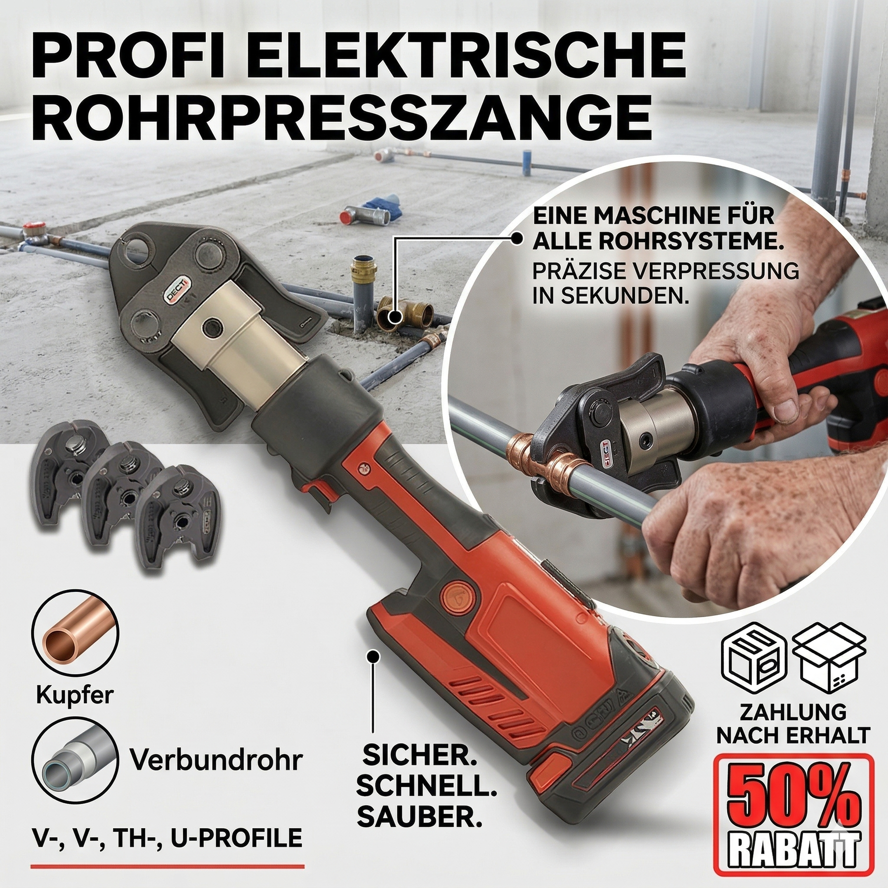 Kompaktpressen-Werkzeugsatz, Modell 57373 RP 241, mit 1/2 ProPress-Klemme