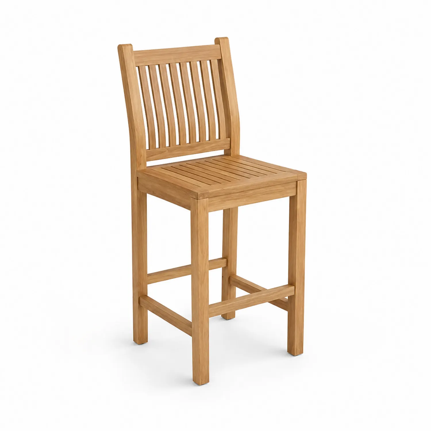 Teakholz Barhocker mit Hoher Rückenlehne