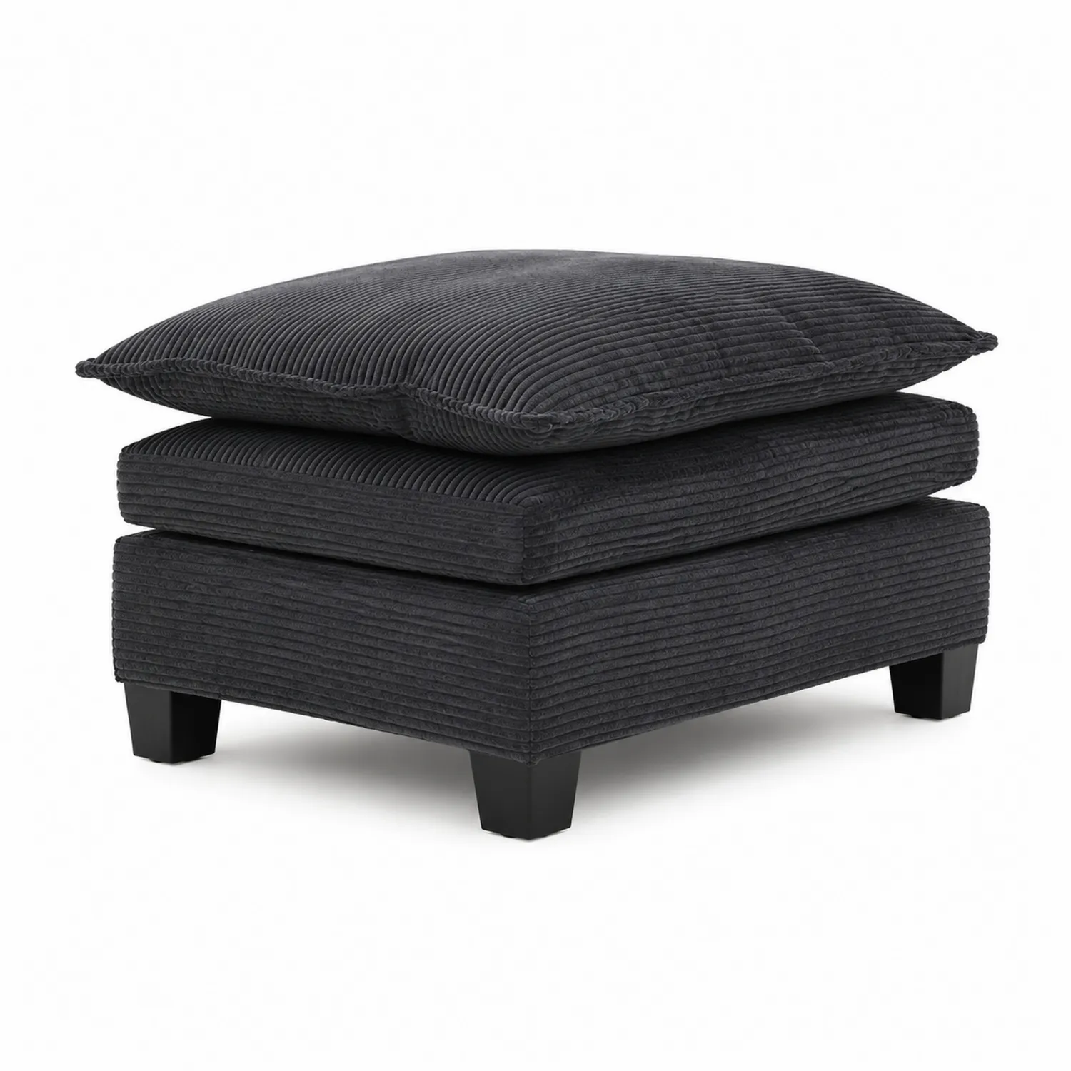 Fußhocker Cordstoff Dunkelgrau