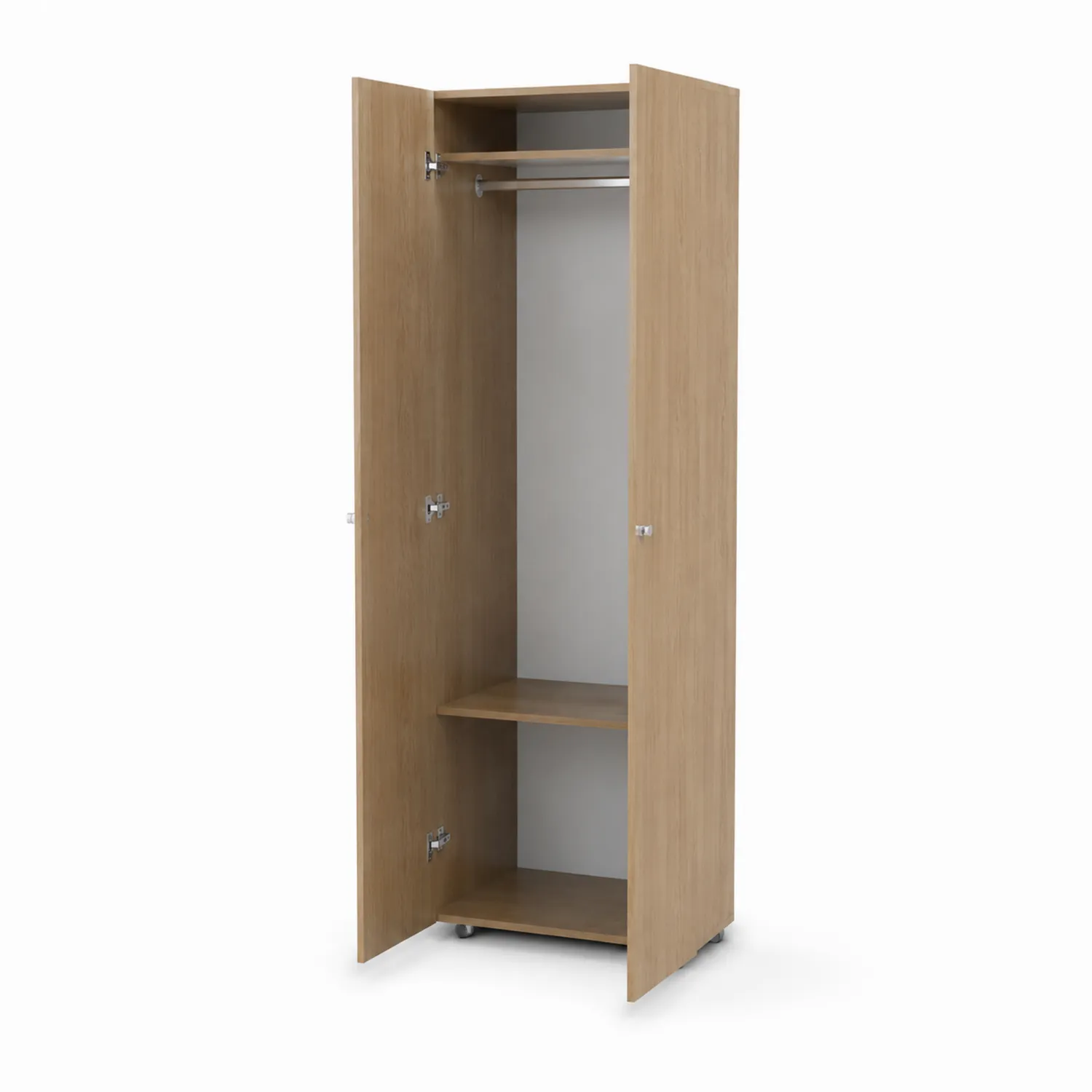 Kleiderschrank Holzfaserplatte mit Eichenfurnier 2-türig 180x60x50cm