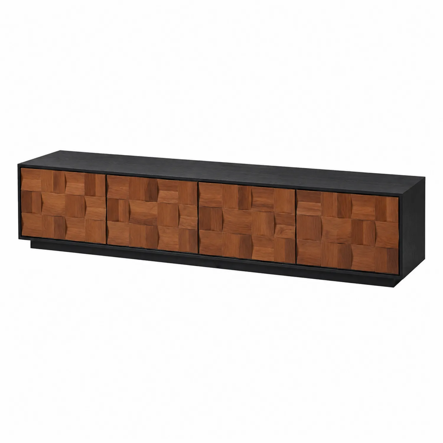 TV-Schrank Holz und Metall Schwarz/Braun