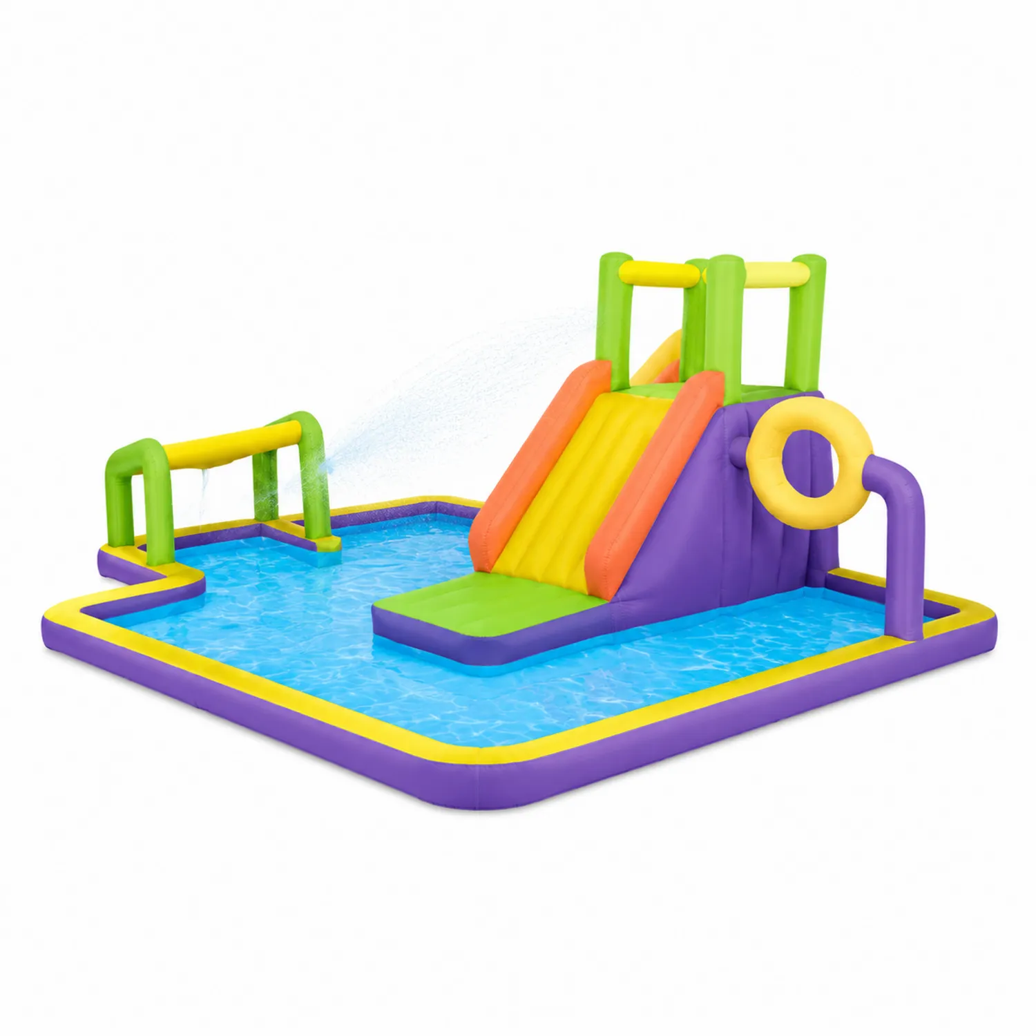 Aufblasbare Spielburg mit Rutsche und Pool aus PVC Mehrfarbig