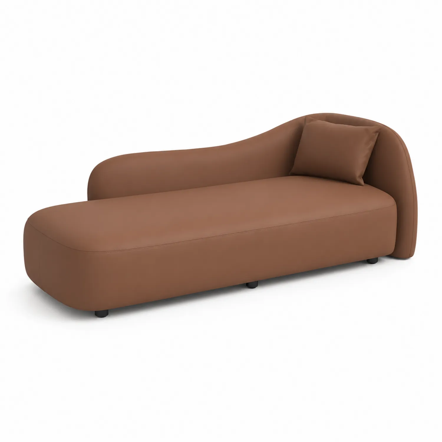 Lederpolster Récamiere Braun 200 cm