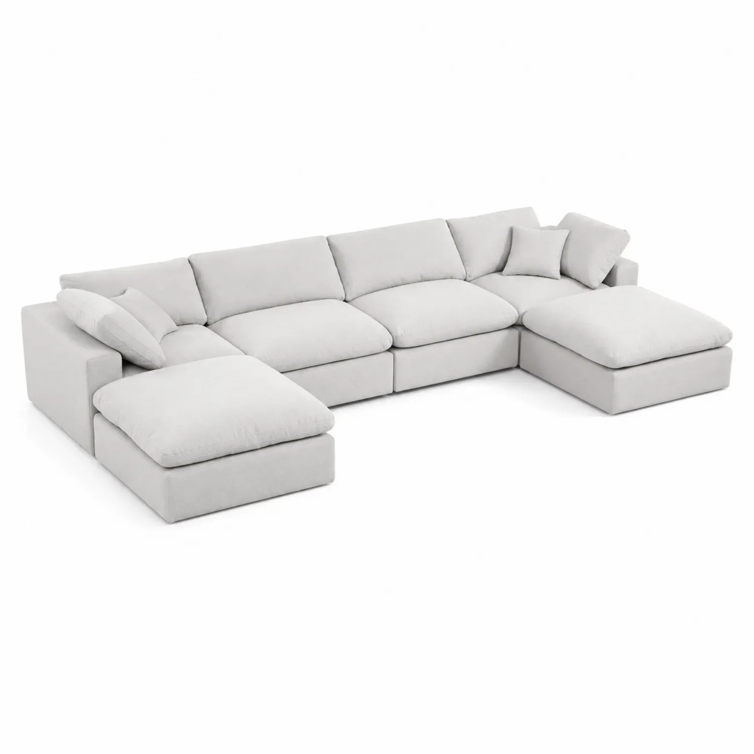 Modulares Sofa Set L-Form Stoff Grau