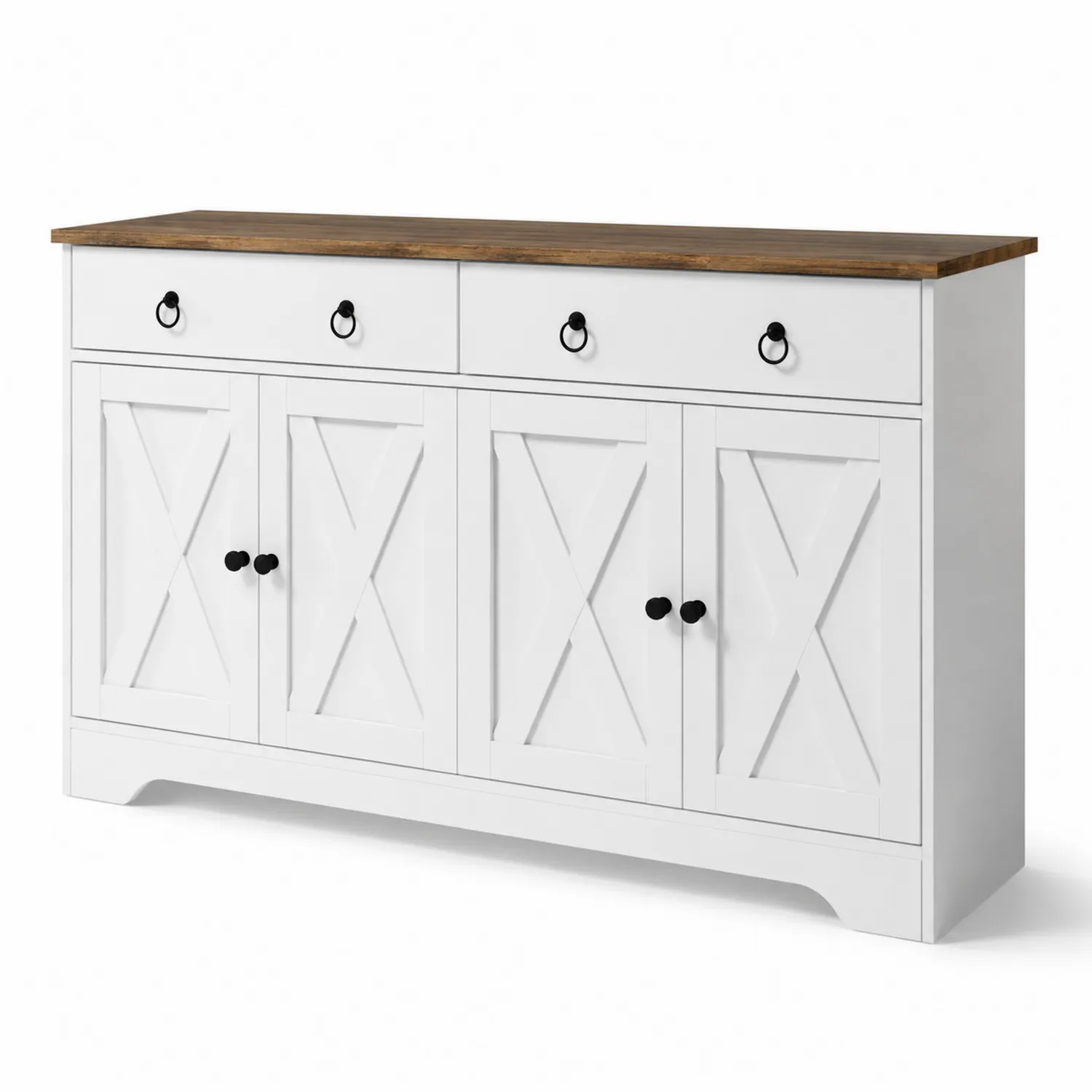 Schrank aus MDF und Kiefernholz Weiß 135 cm