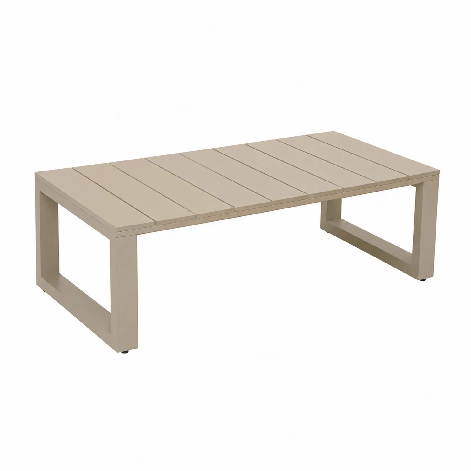 Rechteckiger Aluminium-Gartentisch 120x60x30 cm Beige