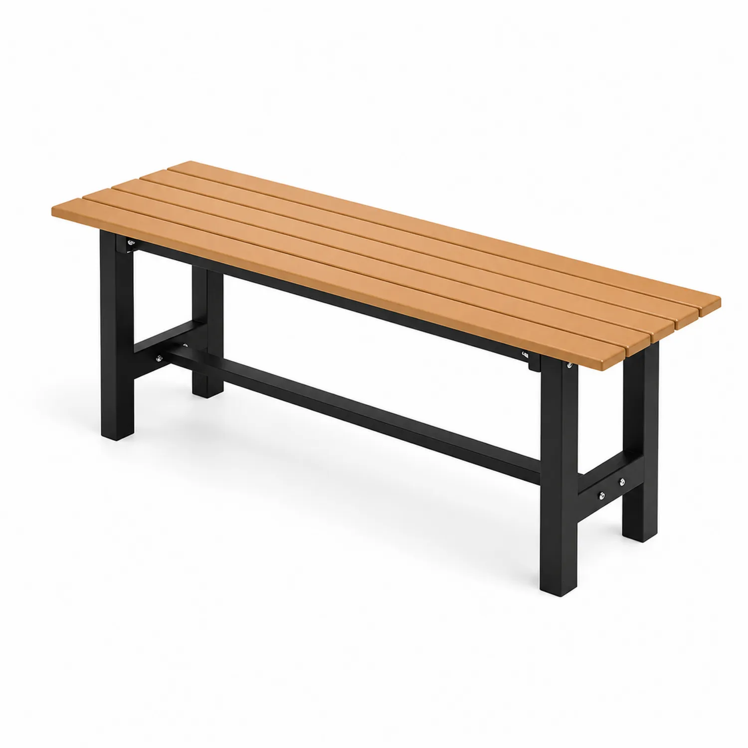 Gartenbank aus Aluminium und Kiefernholz, Schwarz