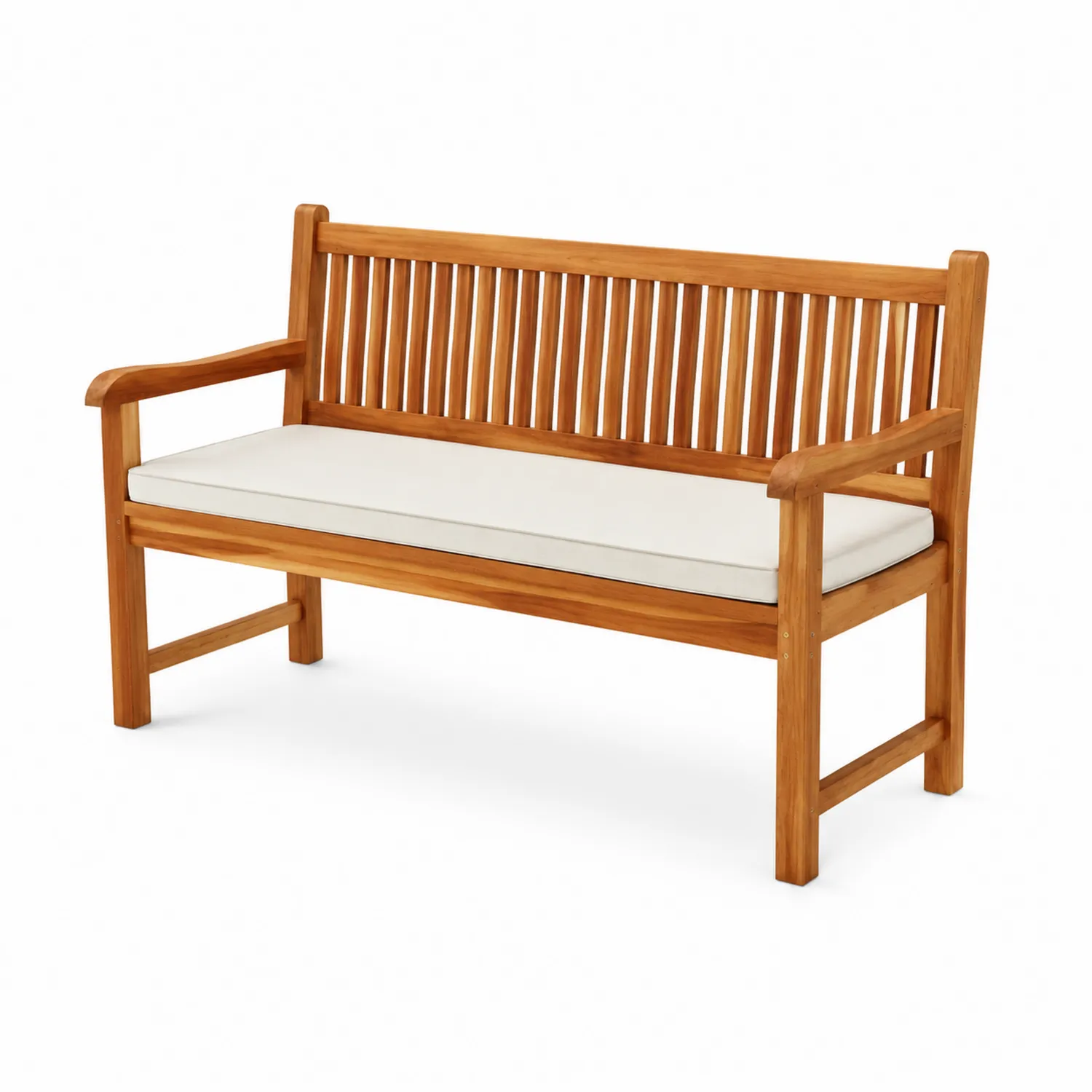 Teakholzbank mit Polster 150cm Natur