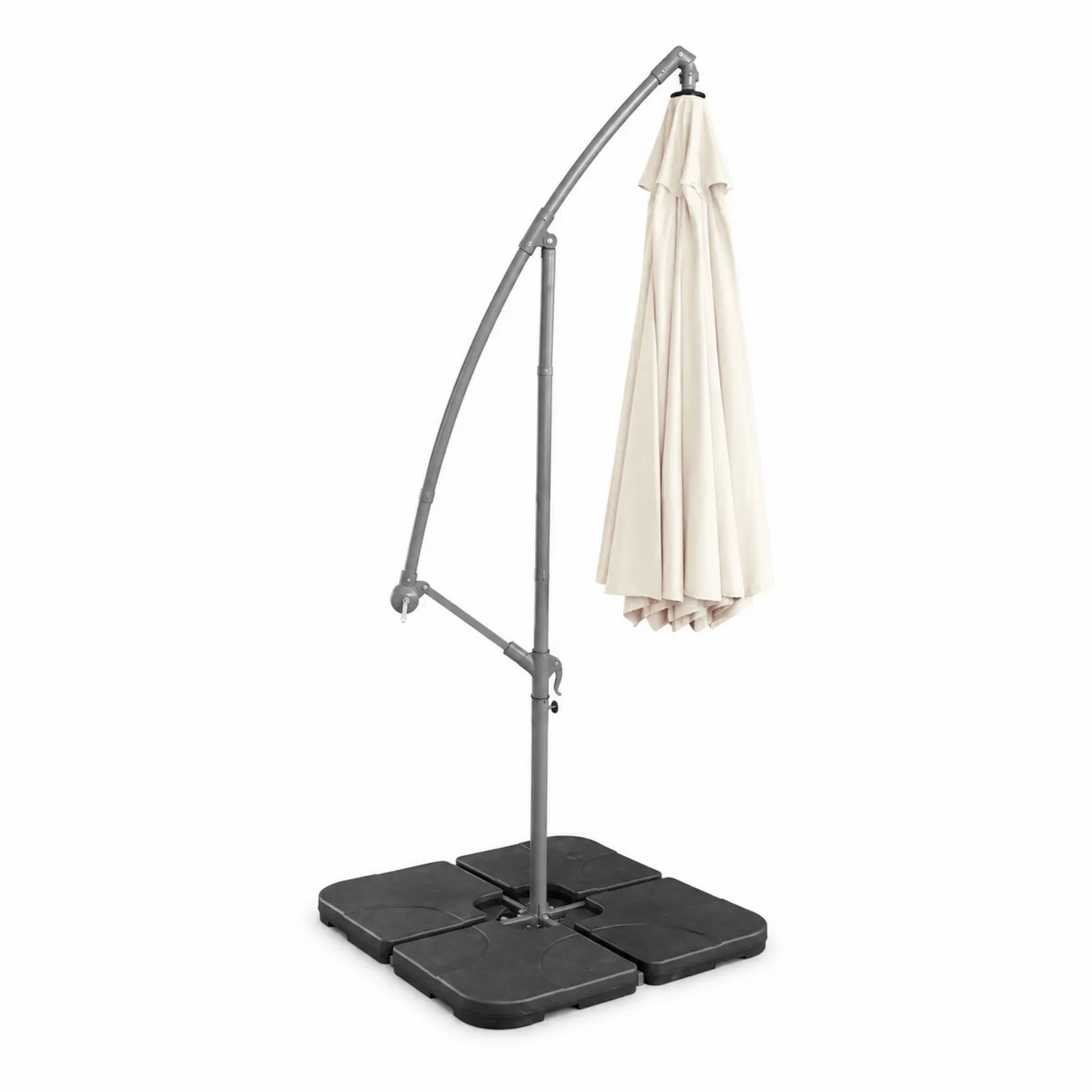 Ampelschirm aus Aluminium mit Polyesterbezug, Beige, Ø300 cm