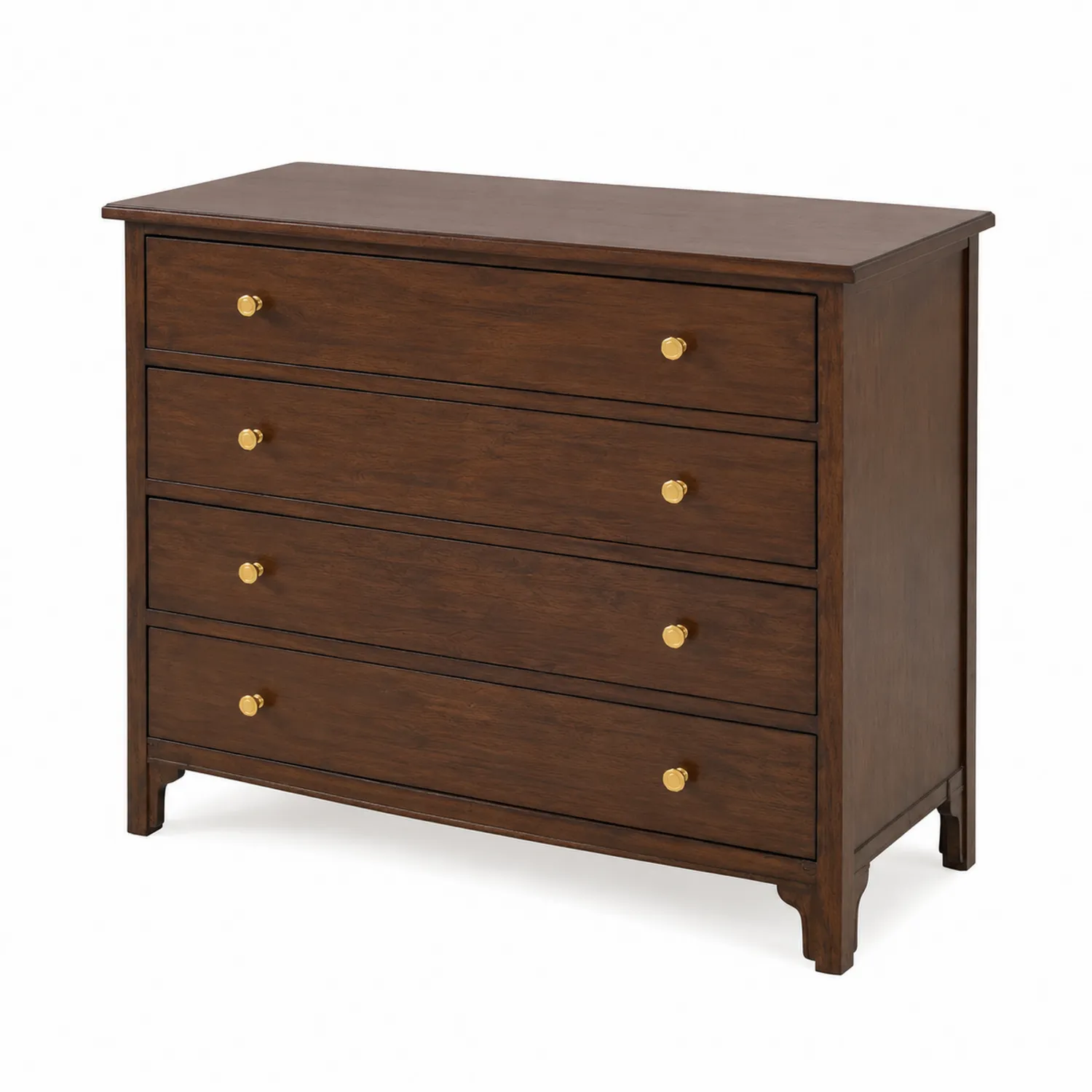 Kommode aus Massivholz mit 4 Schubladen Braun 90x42x80cm