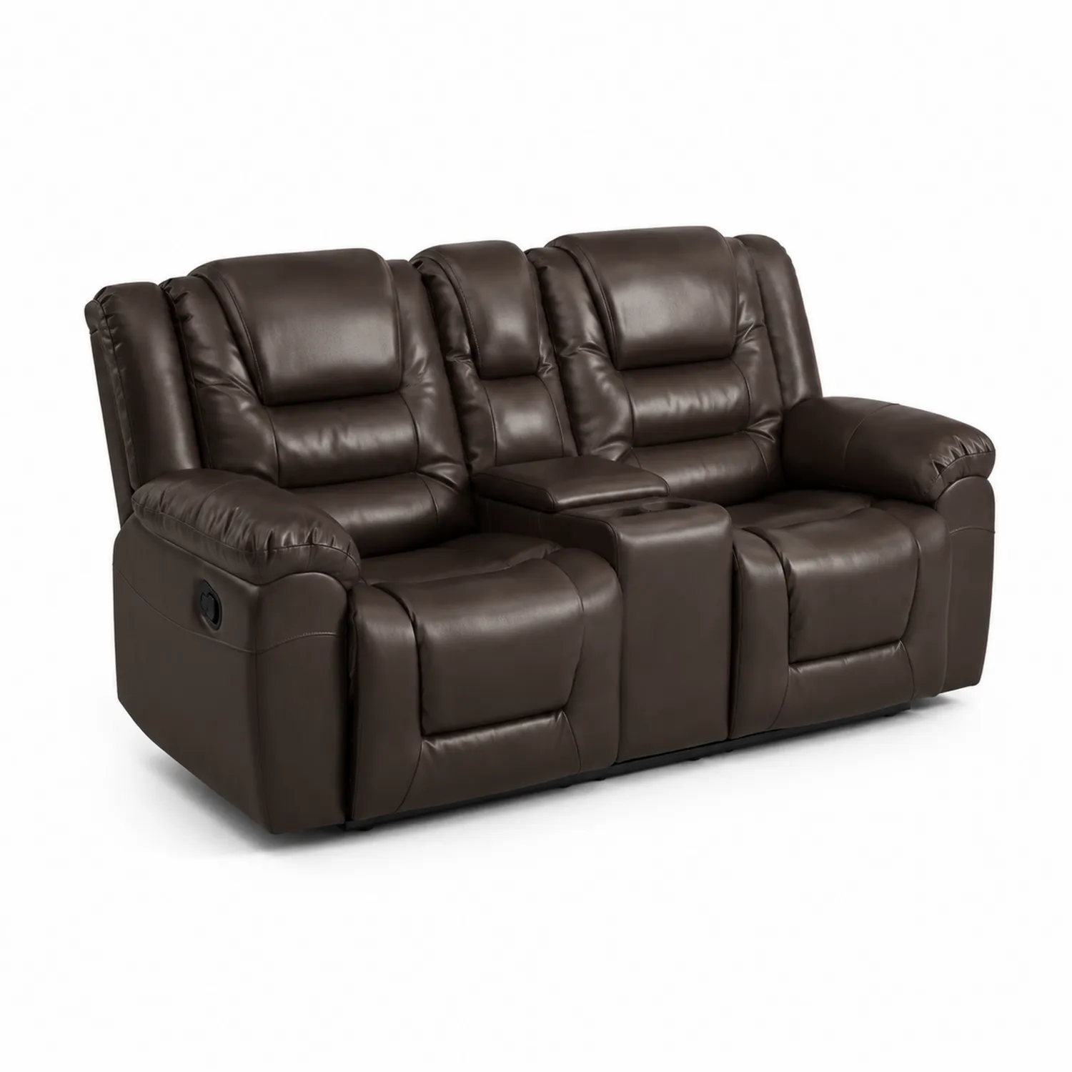 Dreisitzer Sofa mit Liegefunktion Lederoptik Braun 200 x 90 x 100 cm