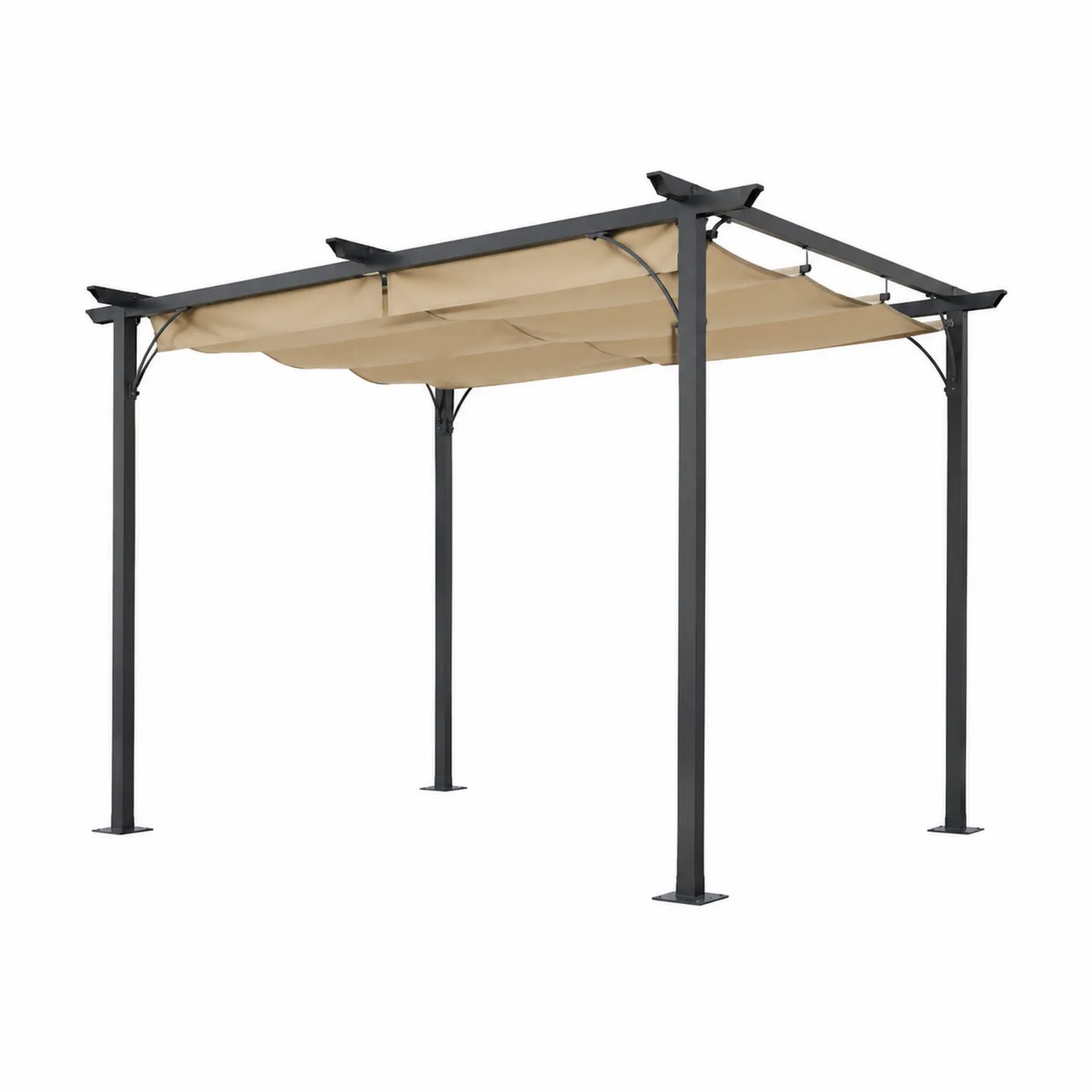 Pergola Rechteckig 300x250 cm Aluminium Polyester Beige
