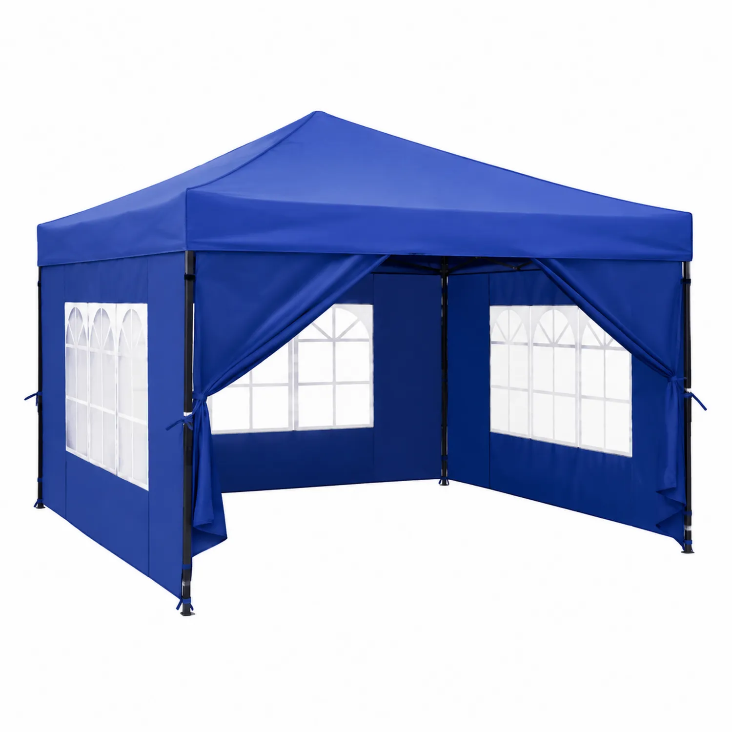 Pavillon Zelt 3x3m Stahl Polyester Blau