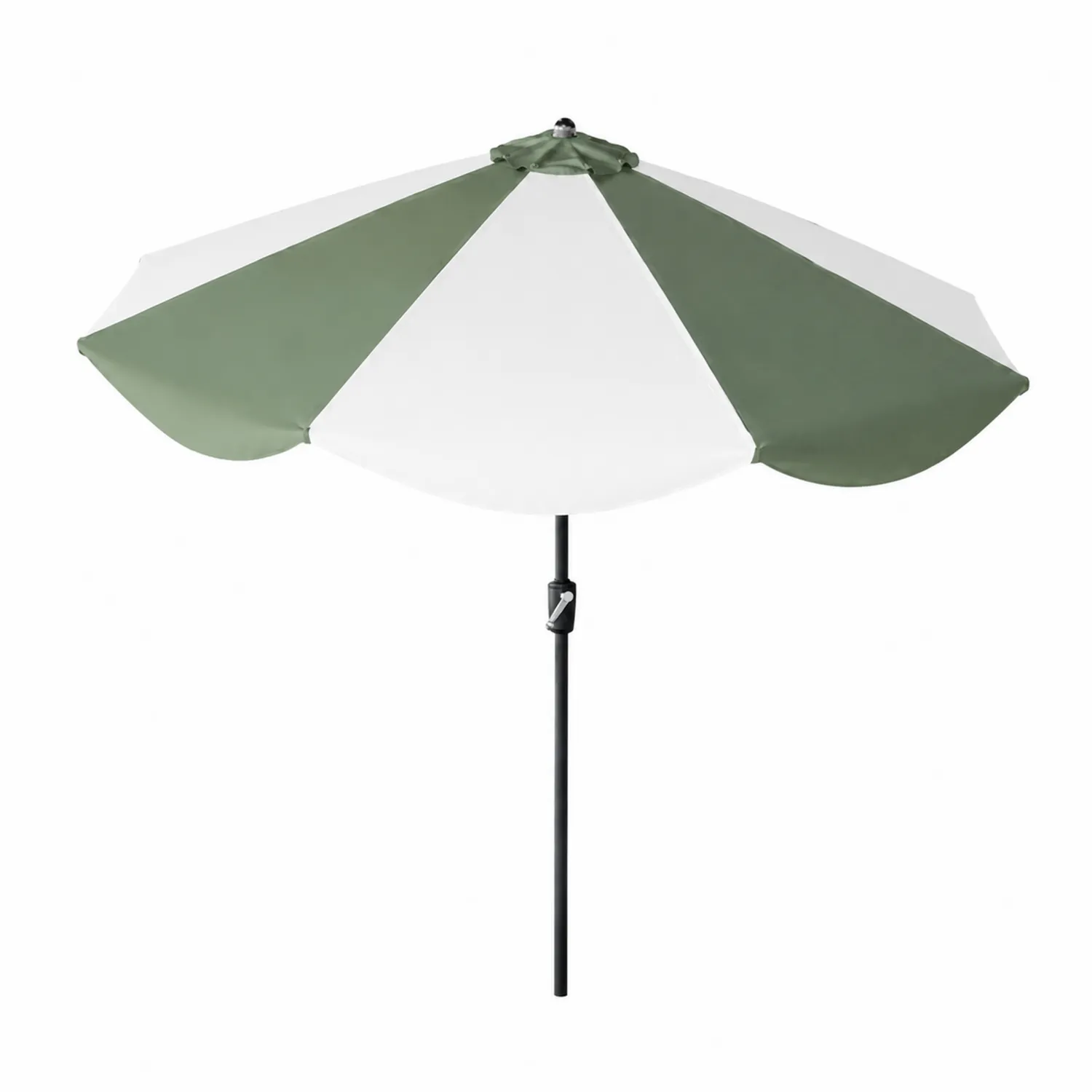 Sonnenschirm aus Stahl und Polyester Grün/Weiß