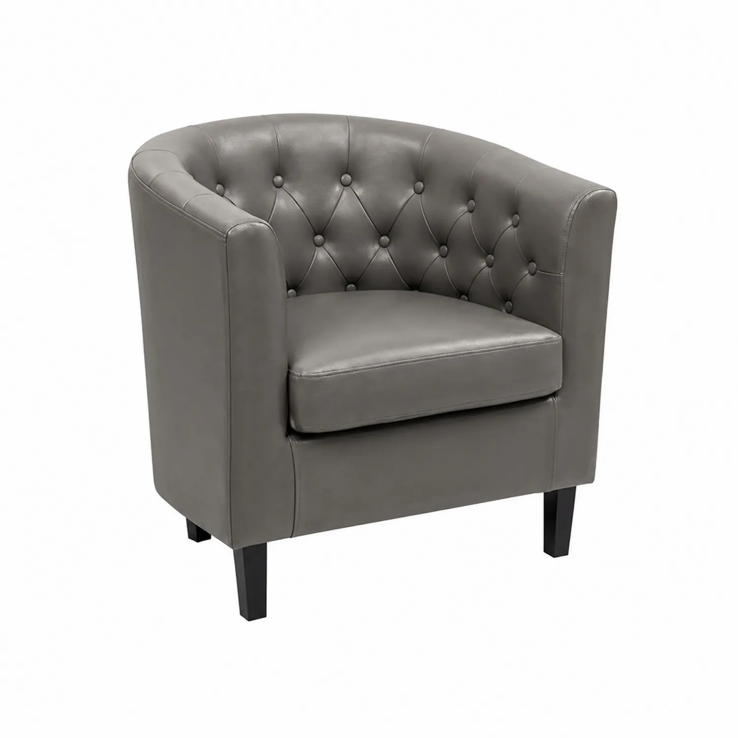 Clubsessel Grau Kunstleder 75x70x77cm