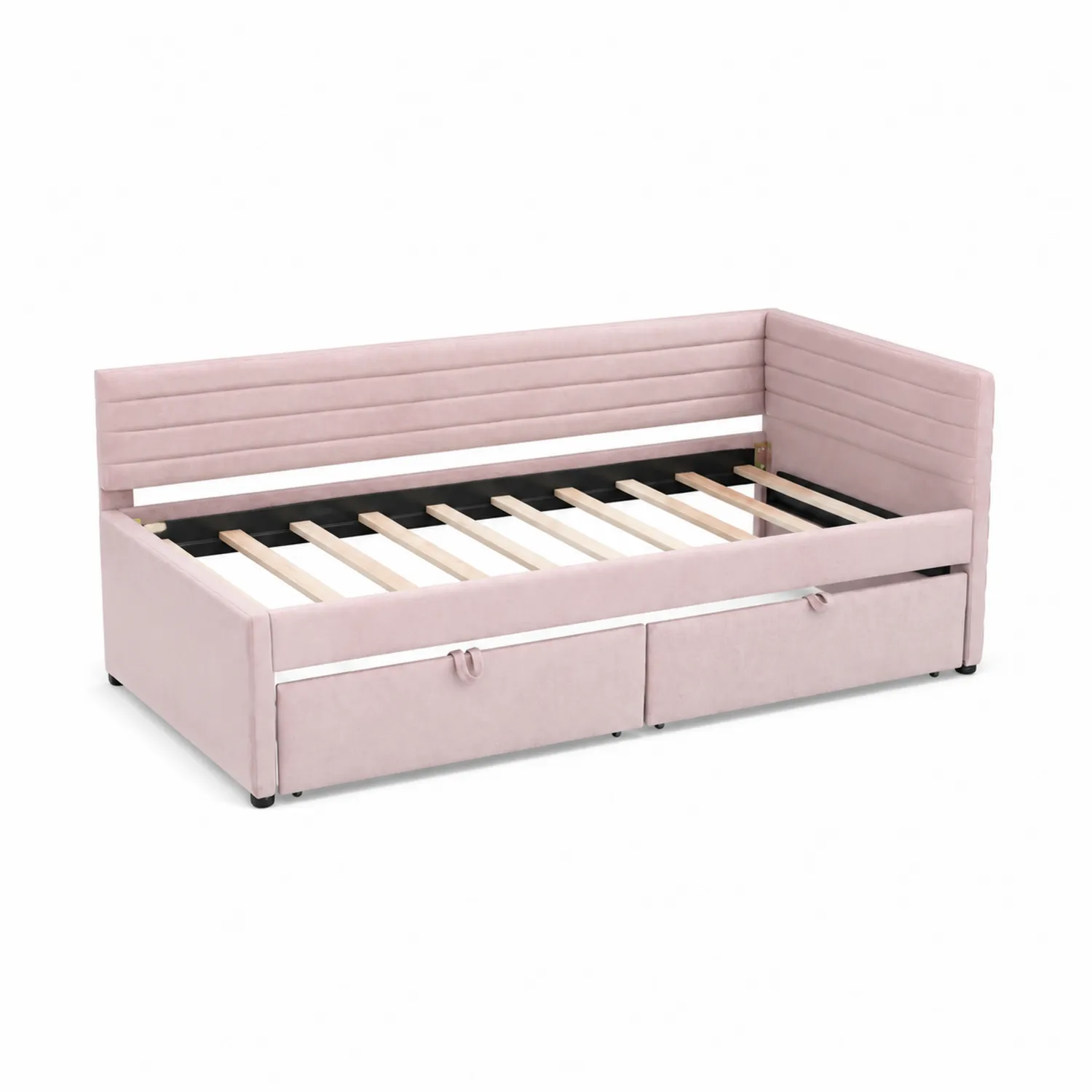 Tagesbett mit Stauraum Rosa Samt 200x90 cm