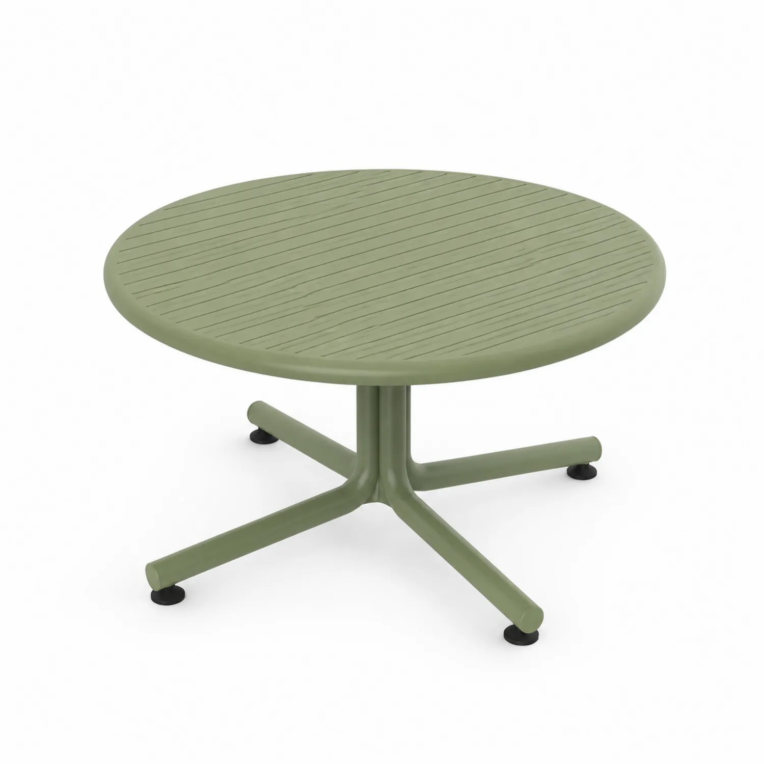 Tavolino rotondo in alluminio verde, diametro 80 cm