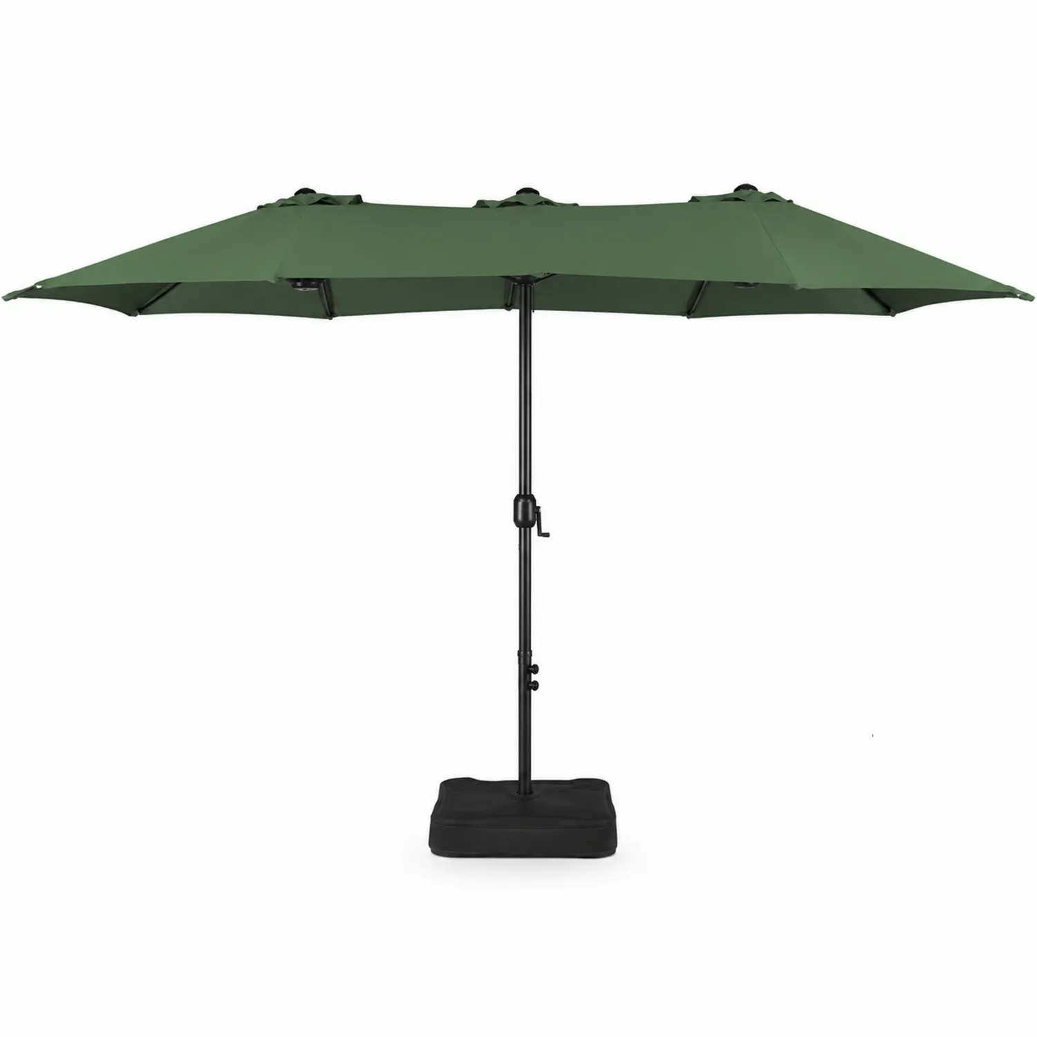 Ombrellone rettangolare 300x200 cm verde poliestere con telaio in lega di alluminio