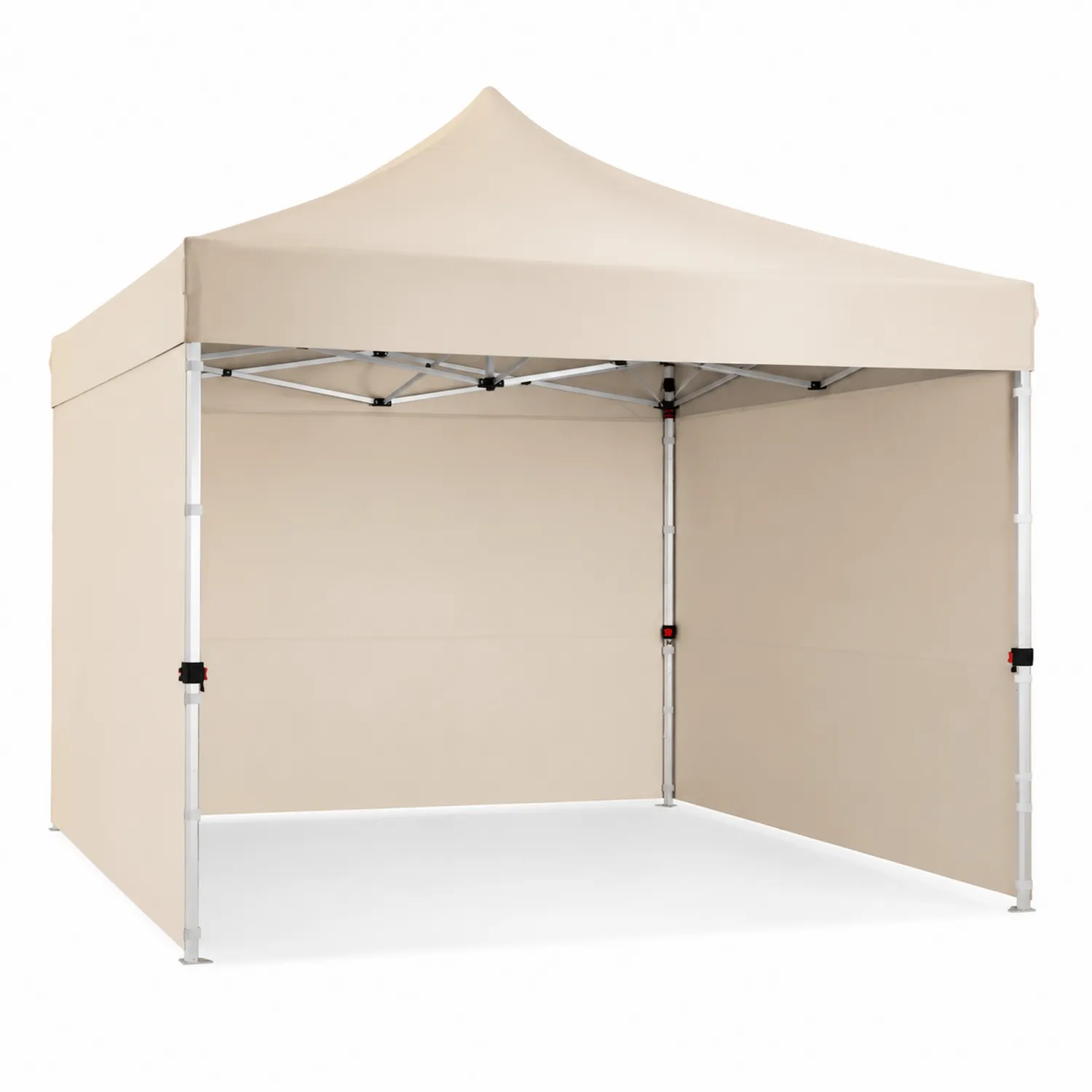 Gazebo in Alluminio 3x3m con Pareti in Poliestere Beige