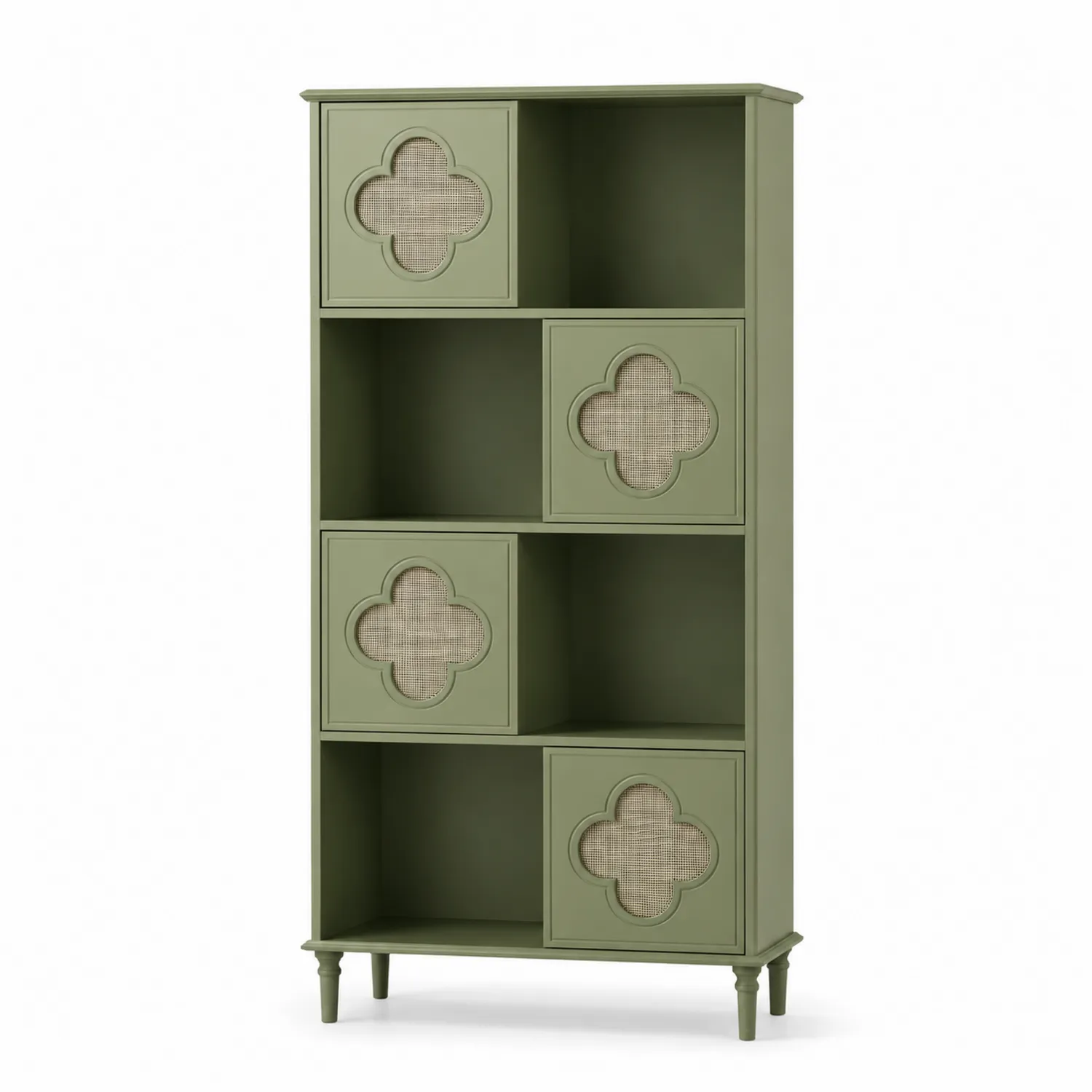 Libreria in Legno con Pannelli in Fibra Verde