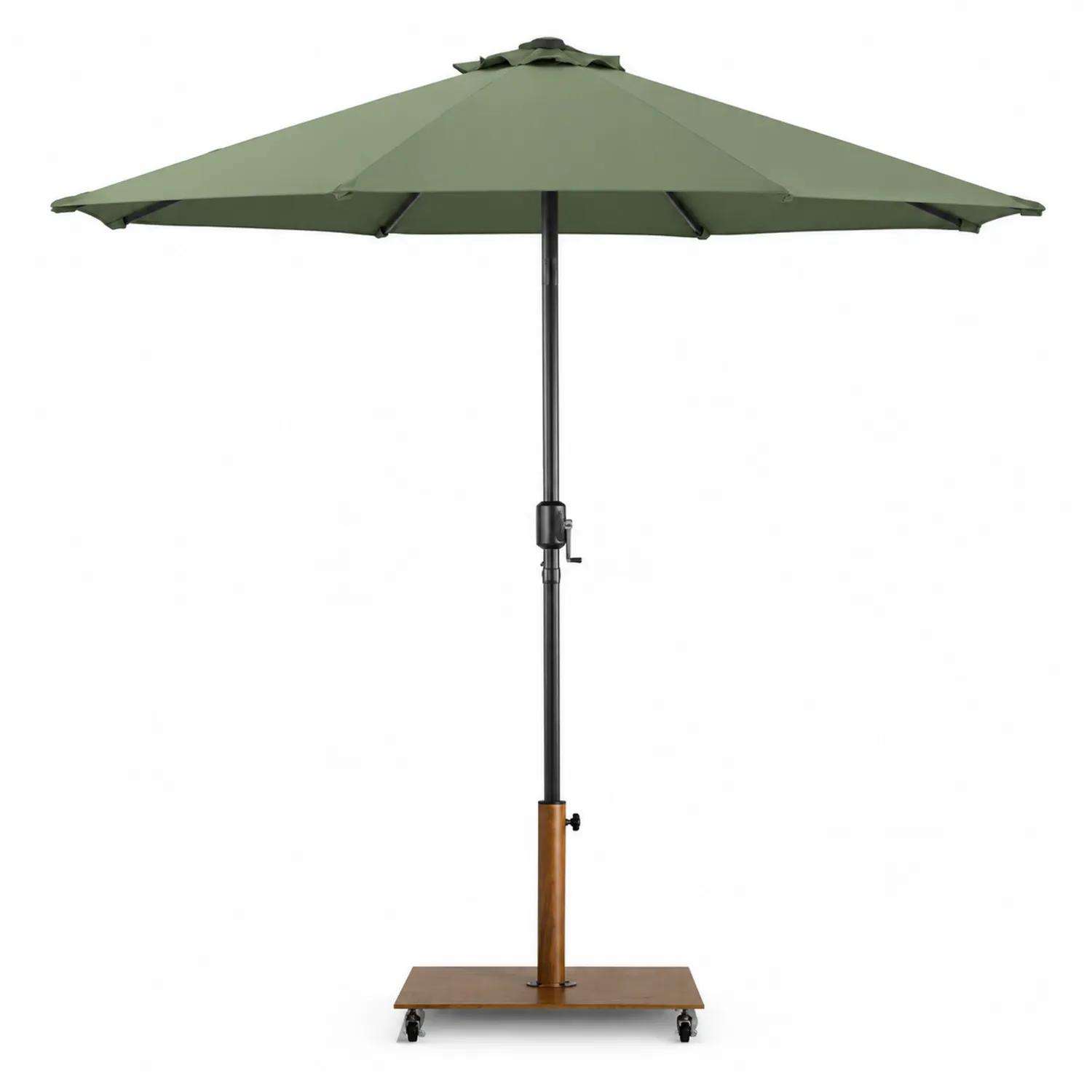 Ombrellone da giardino ottagonale 270 cm con base in alluminio e poliestere Verde