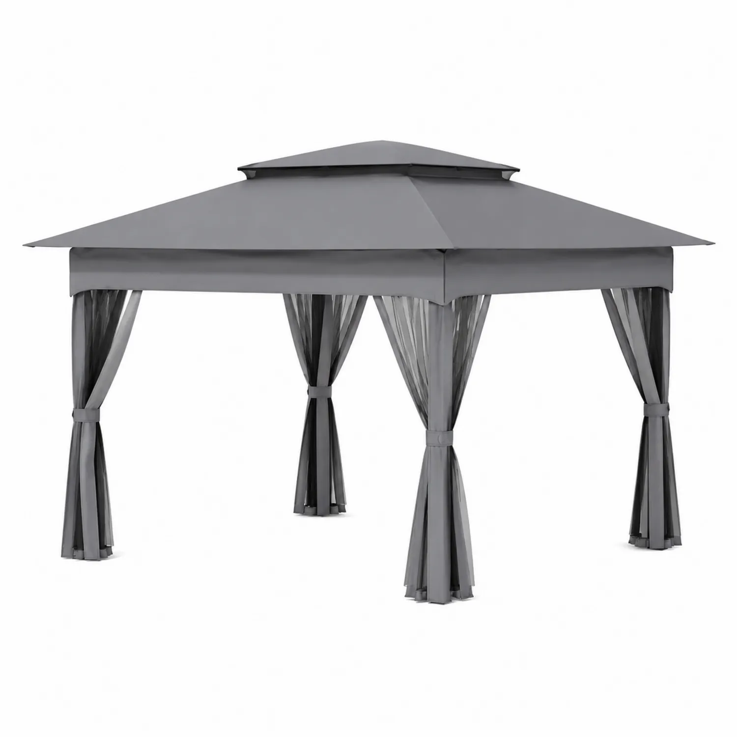 Gazebo 3x4 m in metallo e poliestere Grigio