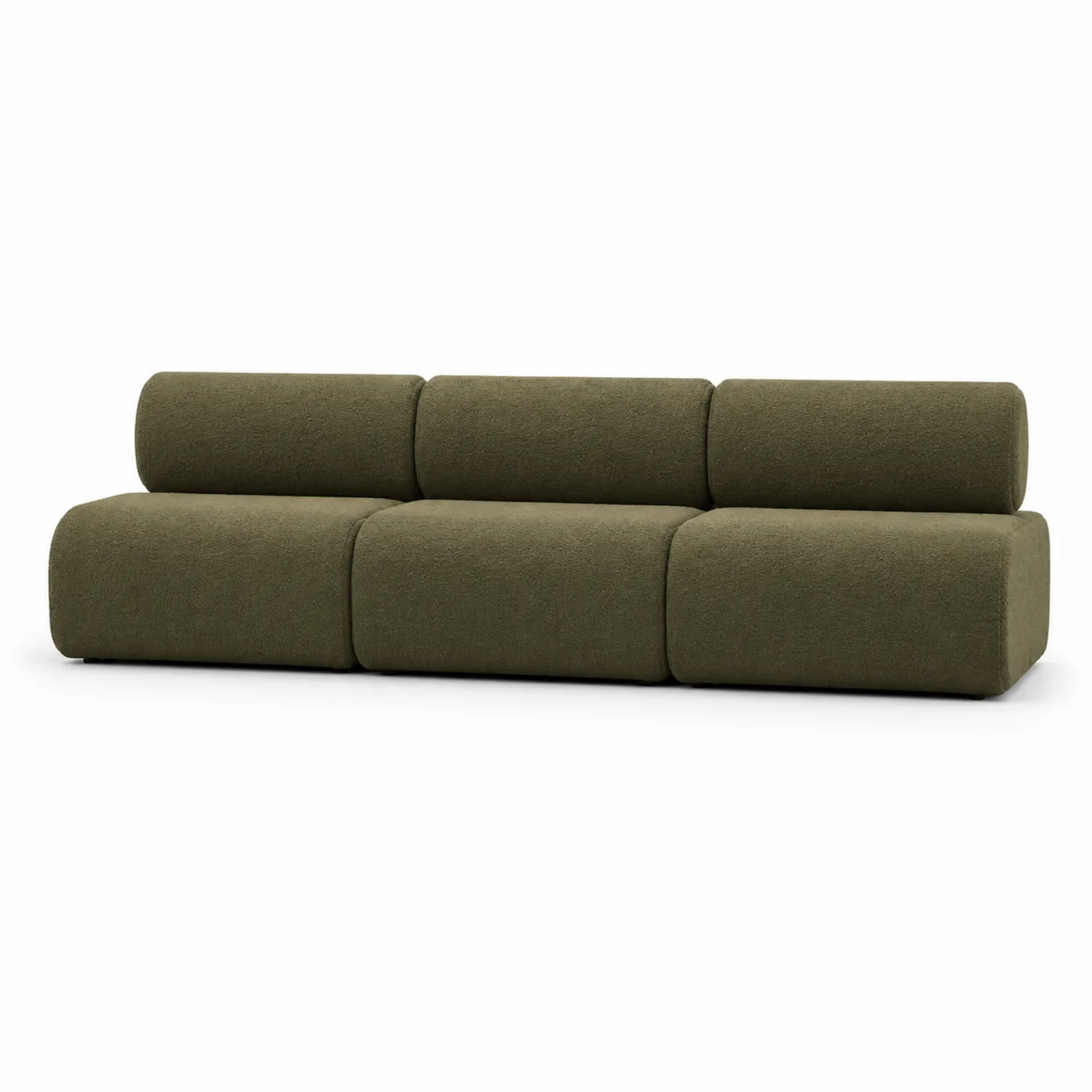 Divano Modulare 3 Posti Tessuto Verde