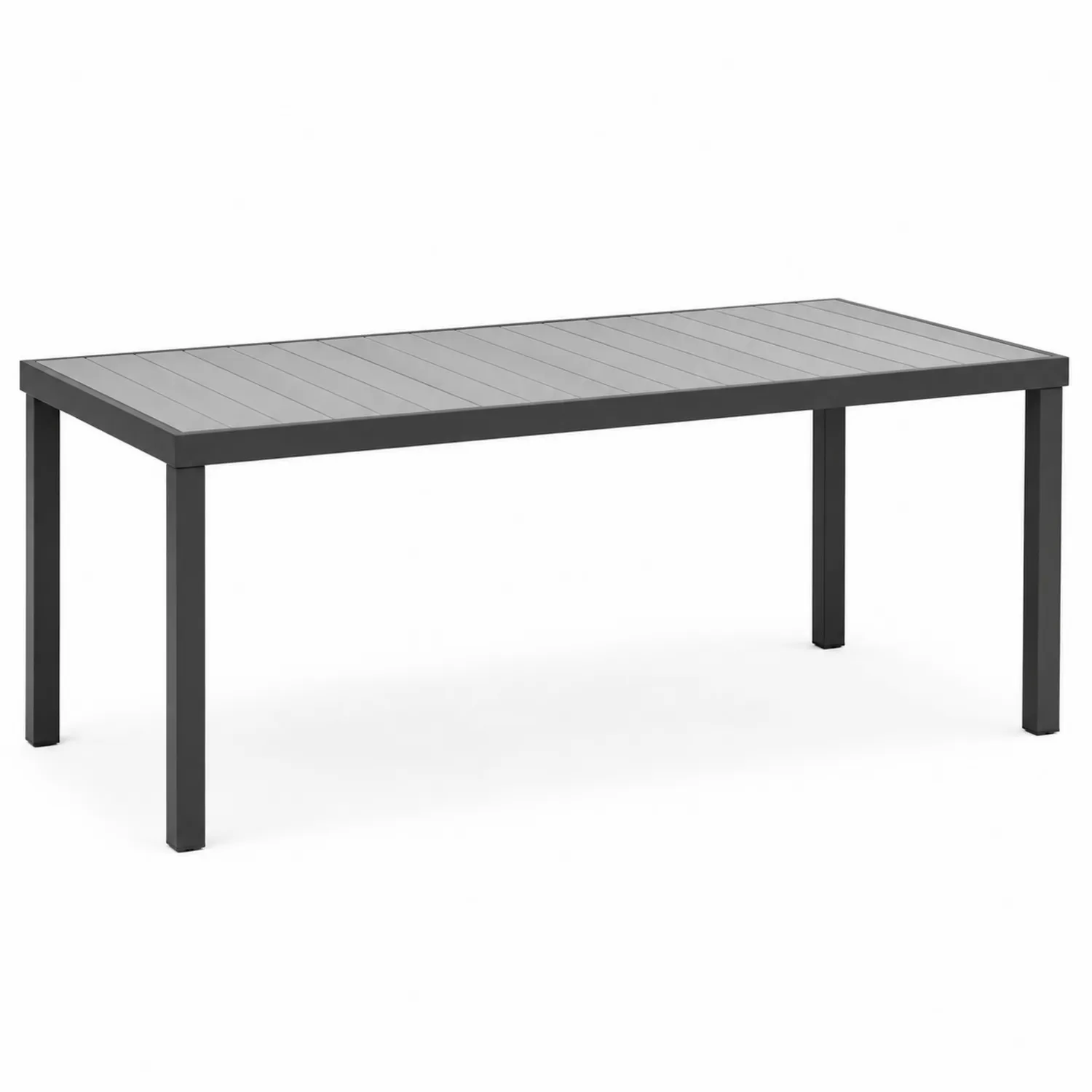 Tavolo rettangolare in metallo grigio all'aperto 200x100x75 cm