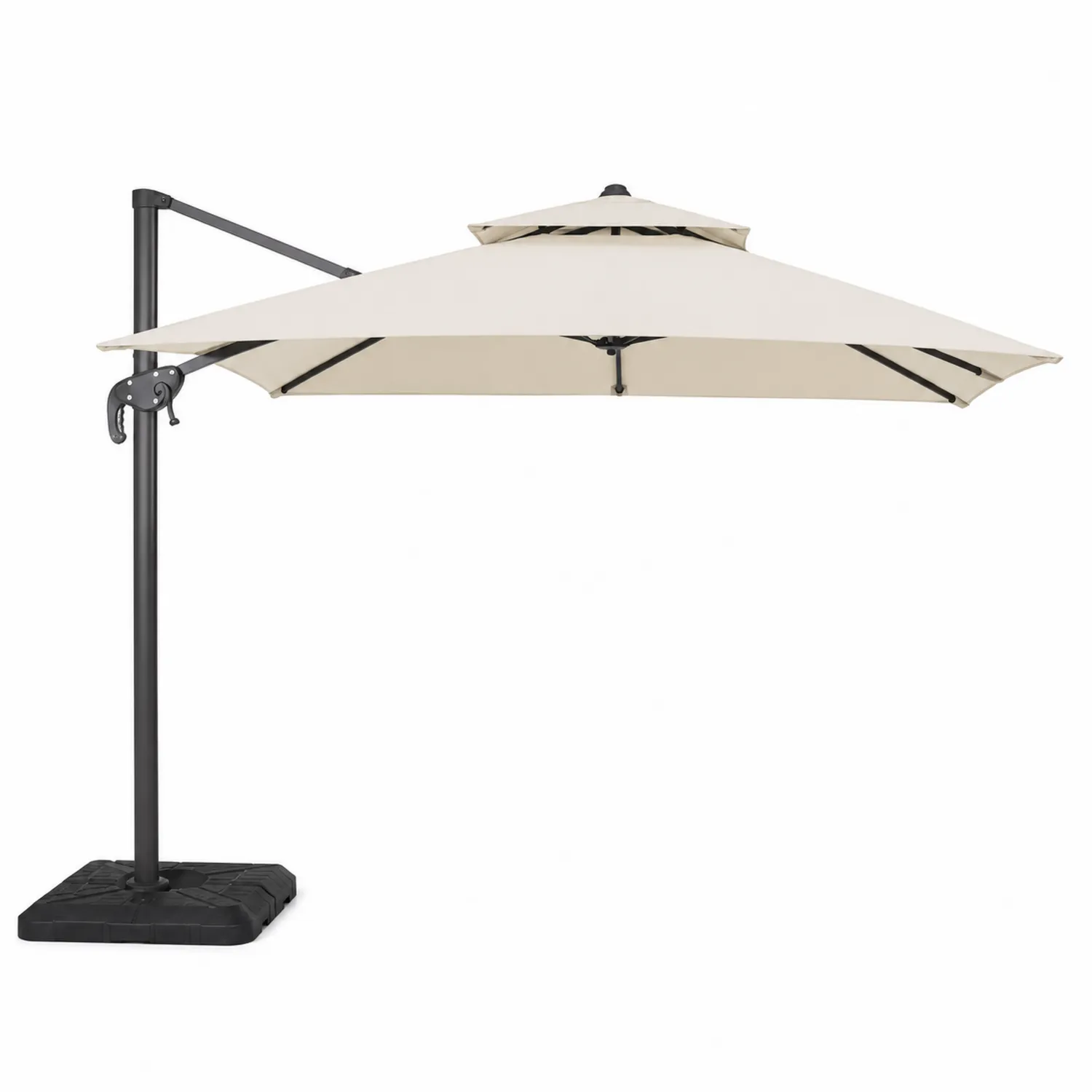 Ombrellone a braccio laterale in alluminio e poliestere Beige 300 cm