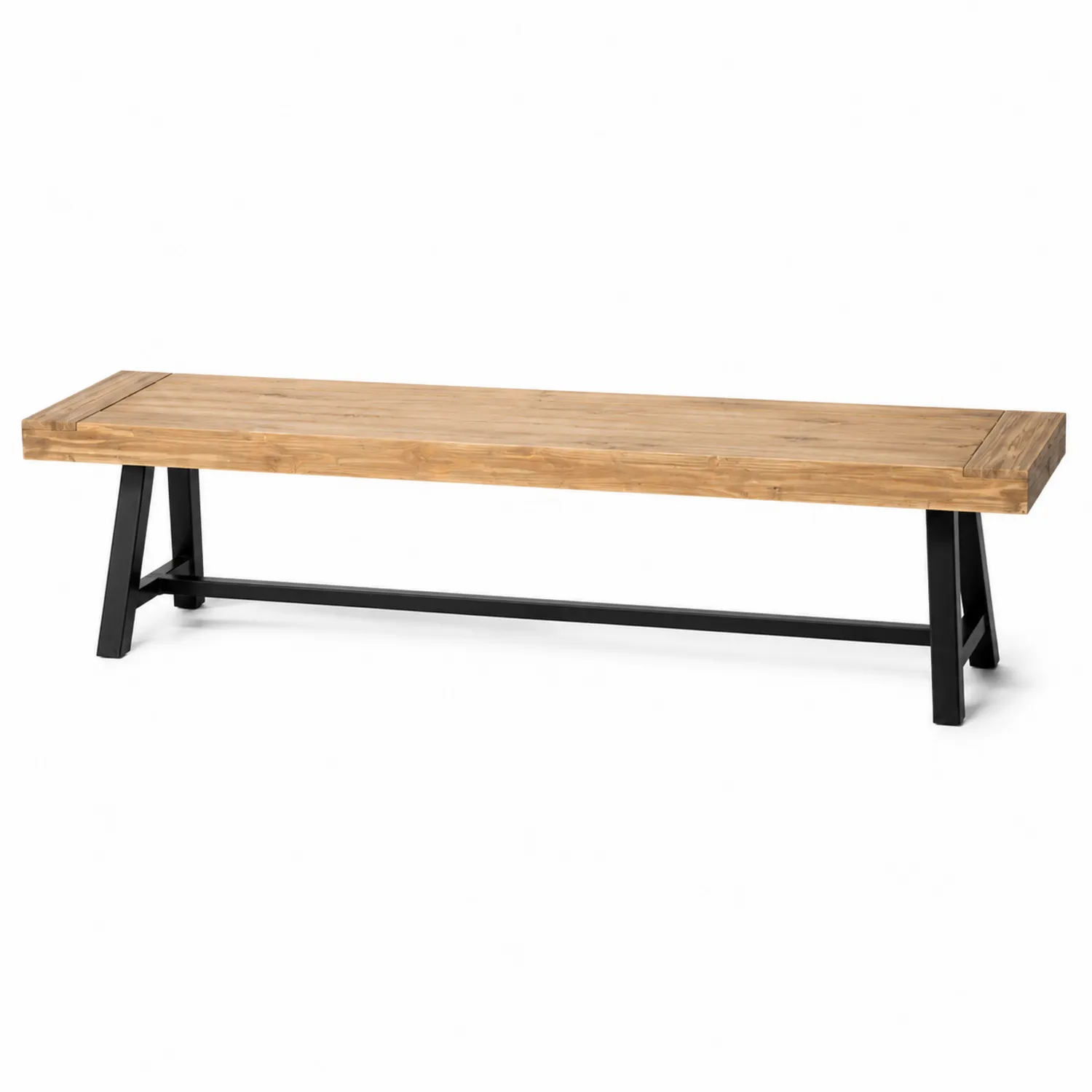 Panca in Legno di Acacia e Metallo per Esterno 180x40x45 cm