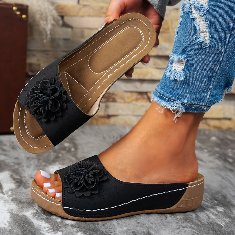 Elegant Floral Sandals with Soft Arch Support