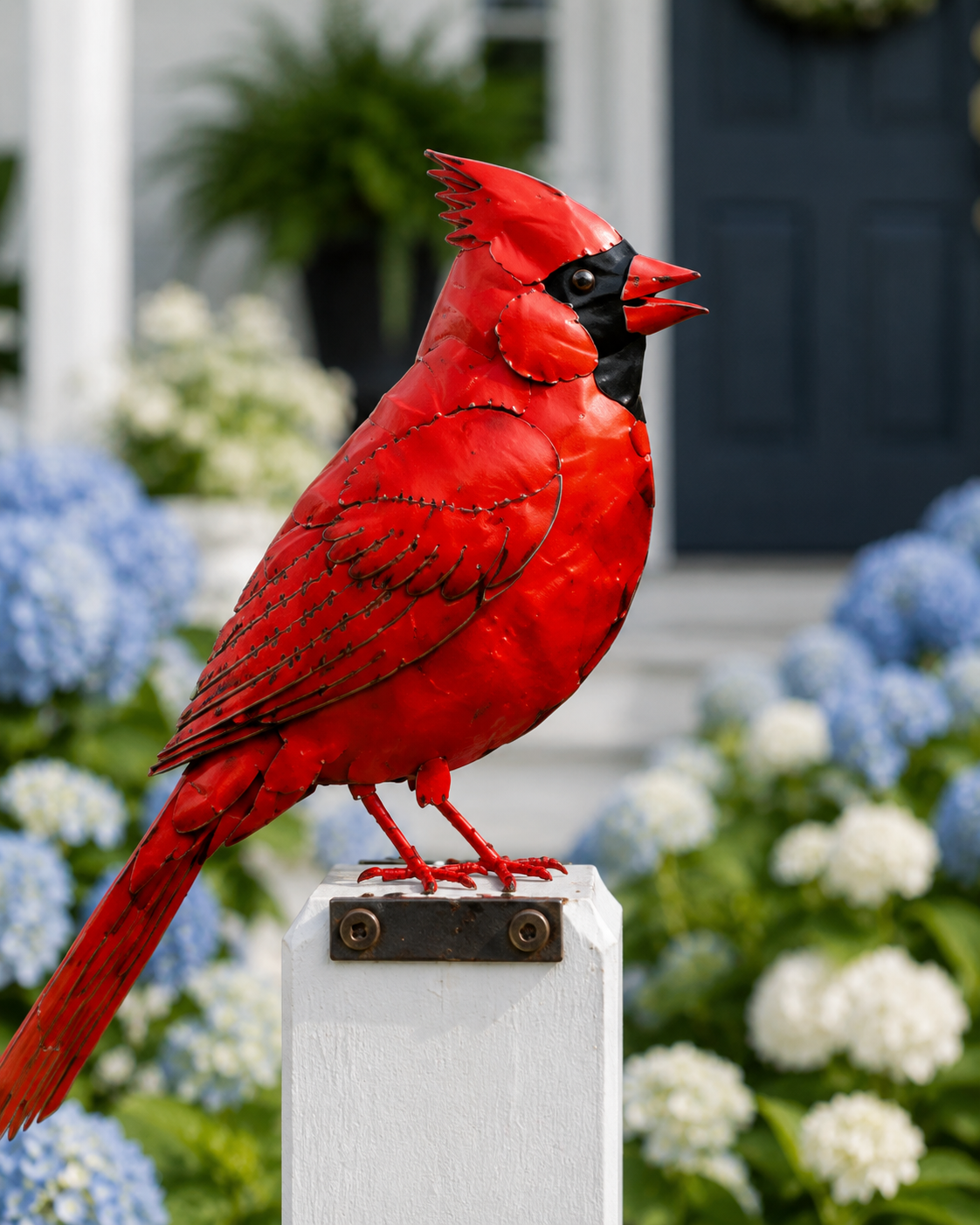 5-Piece Metal Cardinal Fence Post Decor Set