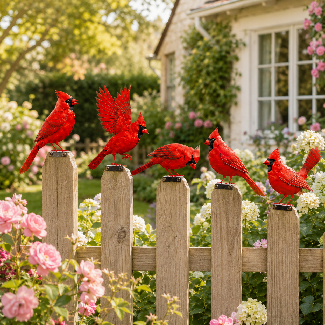 5 Unique Poses Create a Sweet Cardinal Lineup