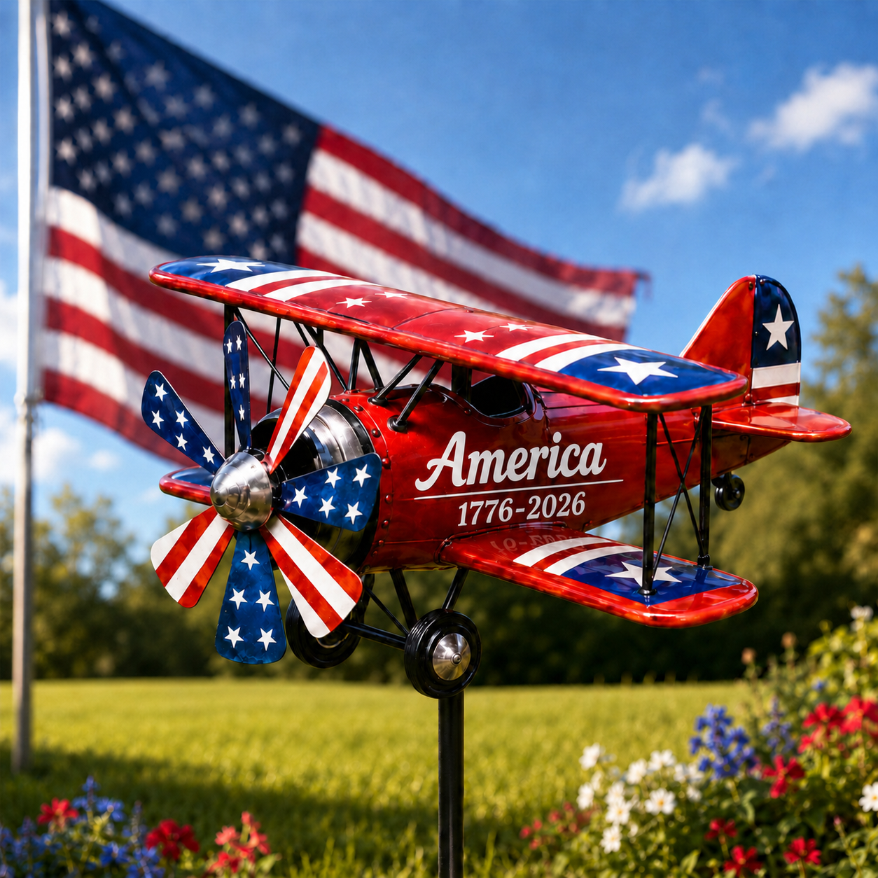 A Red, White and Blue Biplane That Steals the Show
