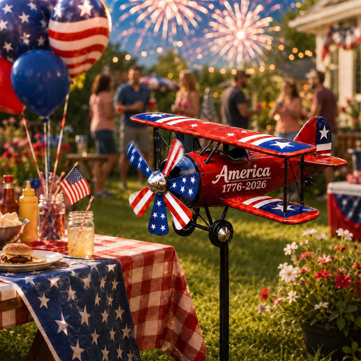 A Red, White and Blue Biplane That Steals the Show