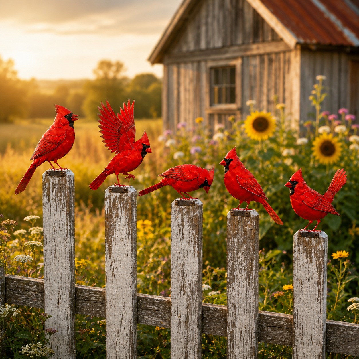 5 Unique Poses Create a Sweet Cardinal Lineup