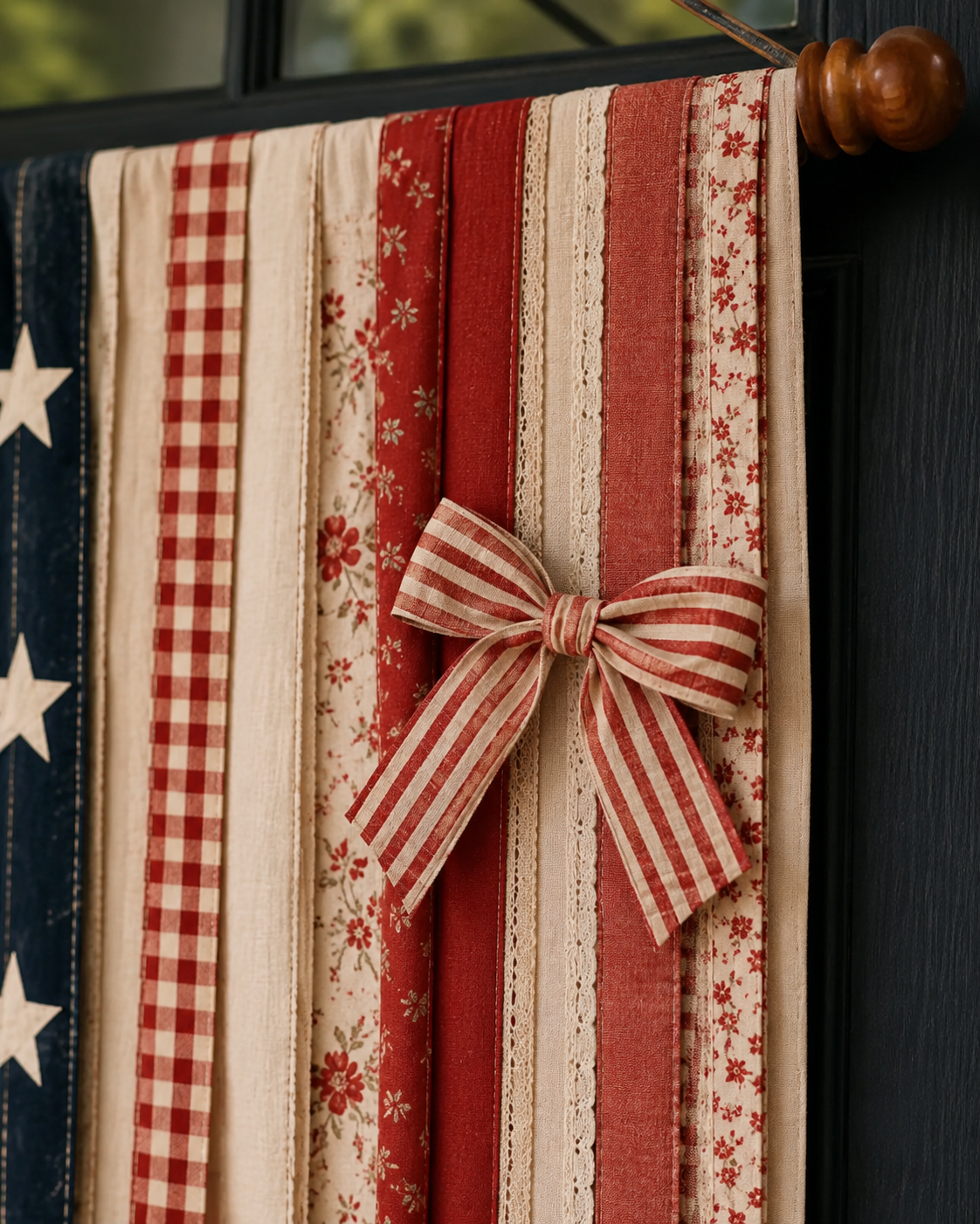 A Lighted Rustic American Flag to Brighten Your Porch