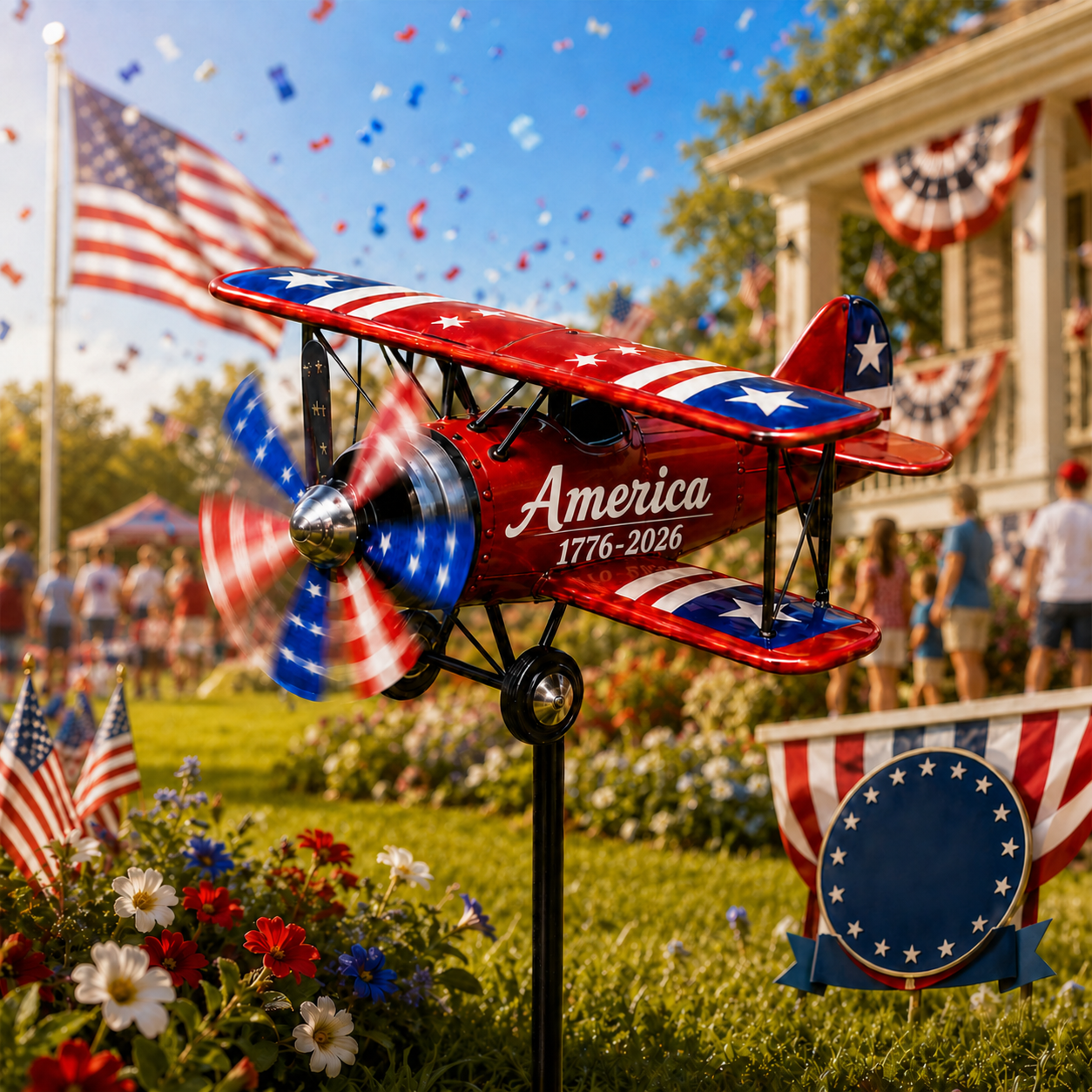 A Red, White and Blue Biplane That Steals the Show