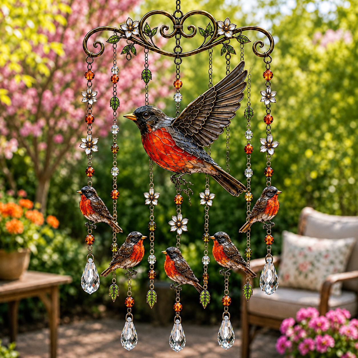 A Colorful Hummingbird Wind Chime for a More Romantic Home