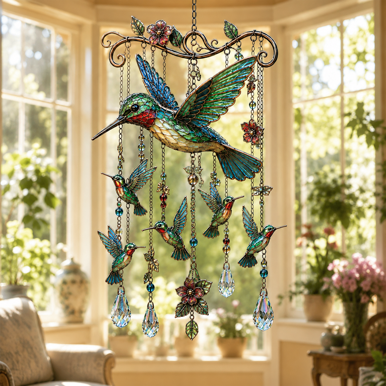 A Colorful Hummingbird Wind Chime for a More Romantic Home