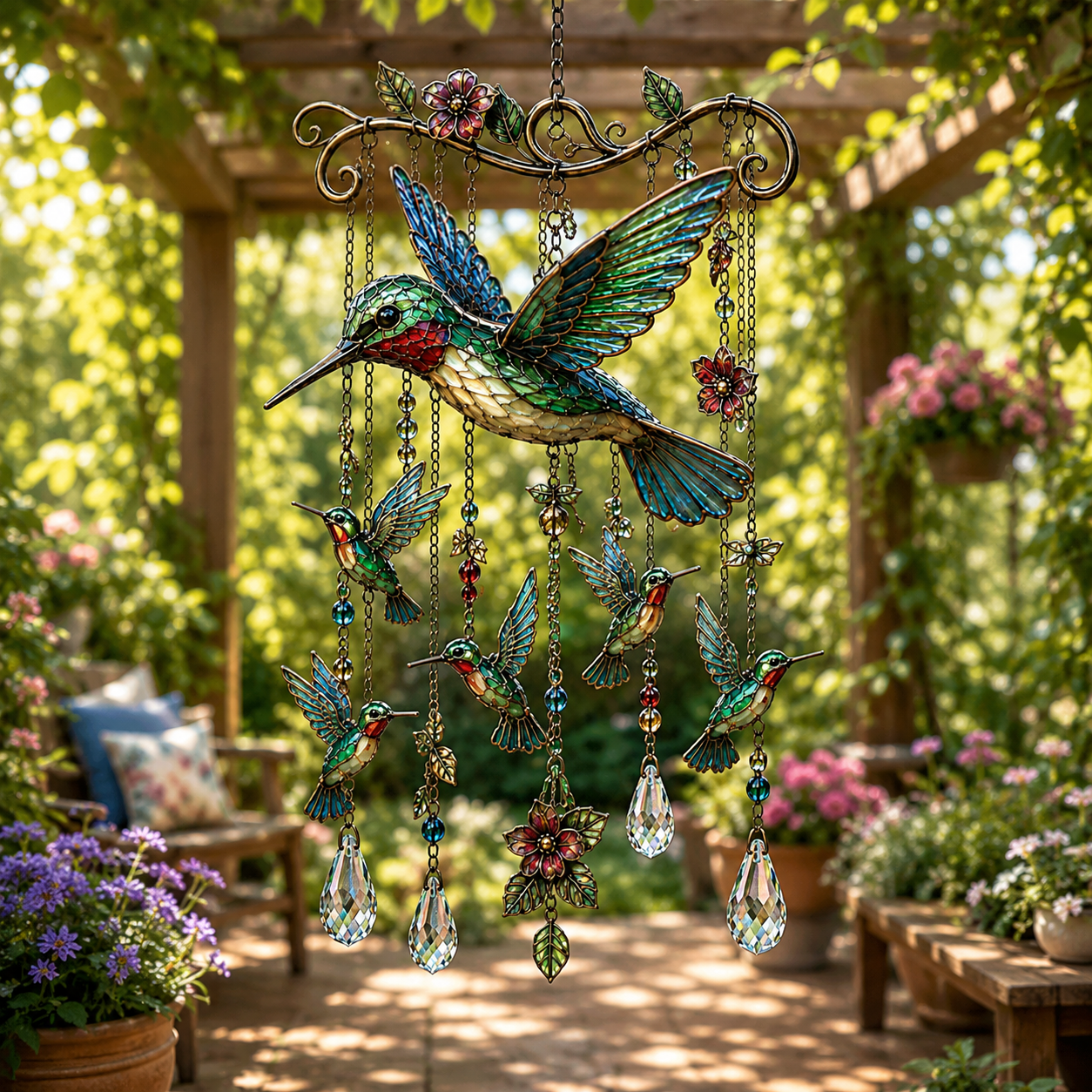 A Colorful Hummingbird Wind Chime for a More Romantic Home