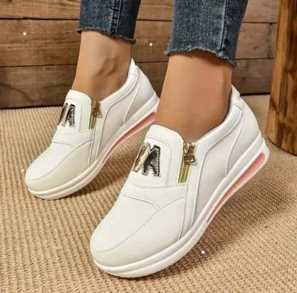 Women’s Comfort Zip Slip-On Sneakers – Lightweight, Breathable & Easy Walk Design
