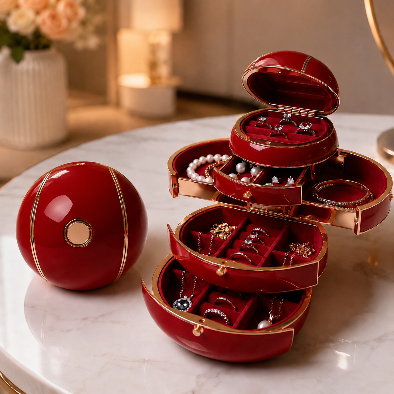 ⏰Last Day Promotion 48%OFF⏰Automatic Deformable Spherical Jewelry Box
