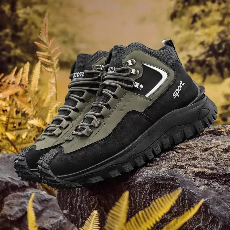 Men's Outdoor Hiking Boots - Waterproof, Non-Slip, Puncture-Proof And Smash-Proof; Correct Arch Support And Wide Toe - Suitable For Daily Wear And Outdoor